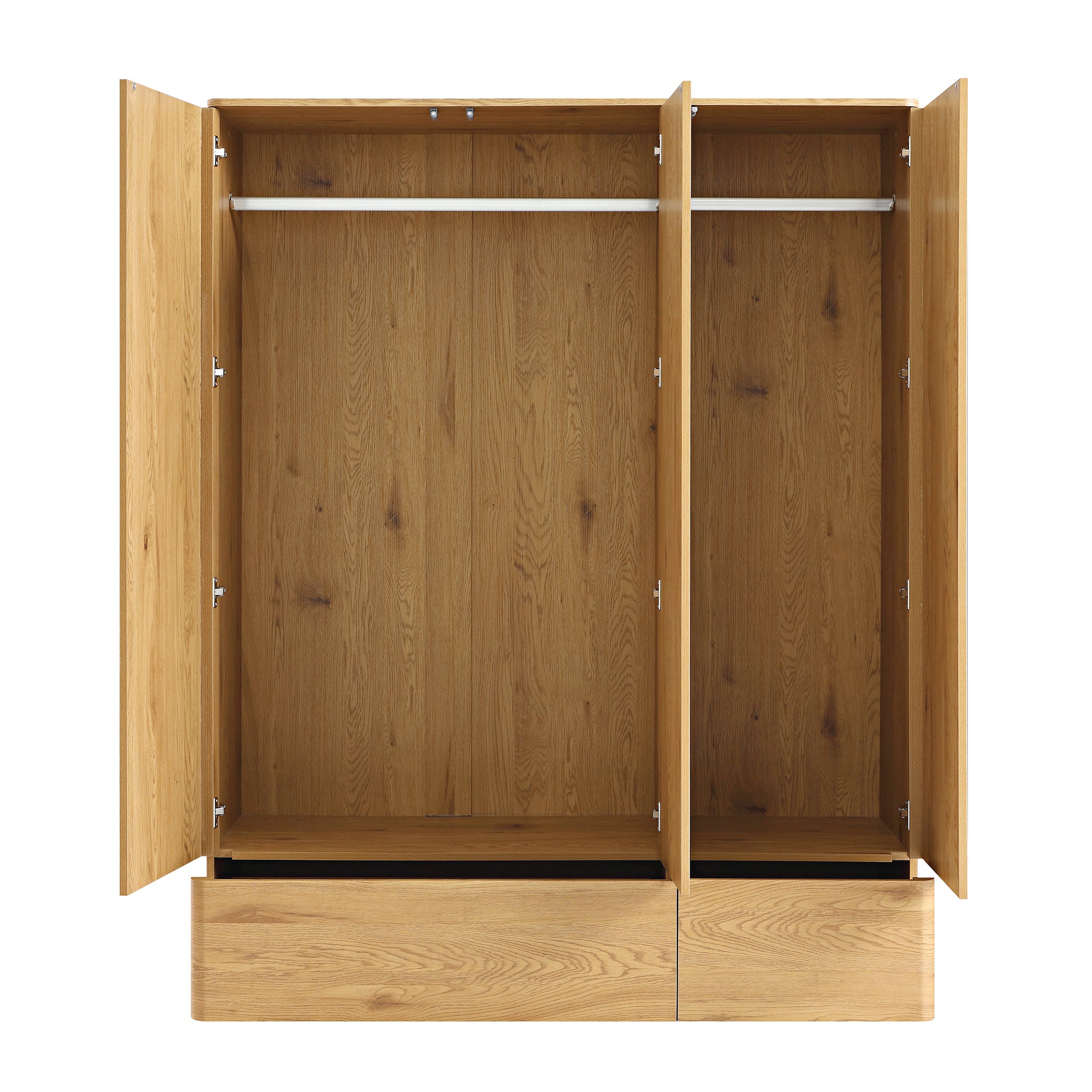 Agnes Curved Edge Triple Wardrobe, Natural