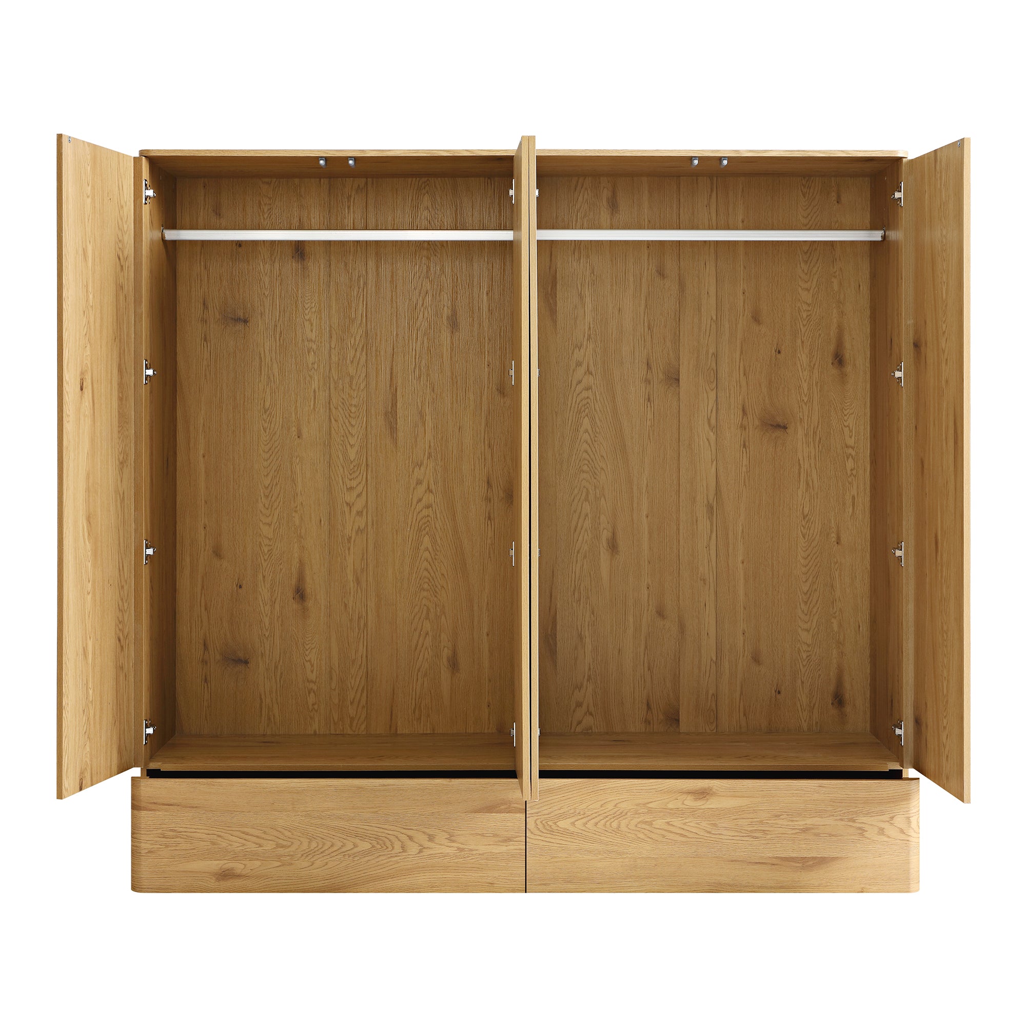 Agnes Curved Edge 4-Door Wardrobe, Natural