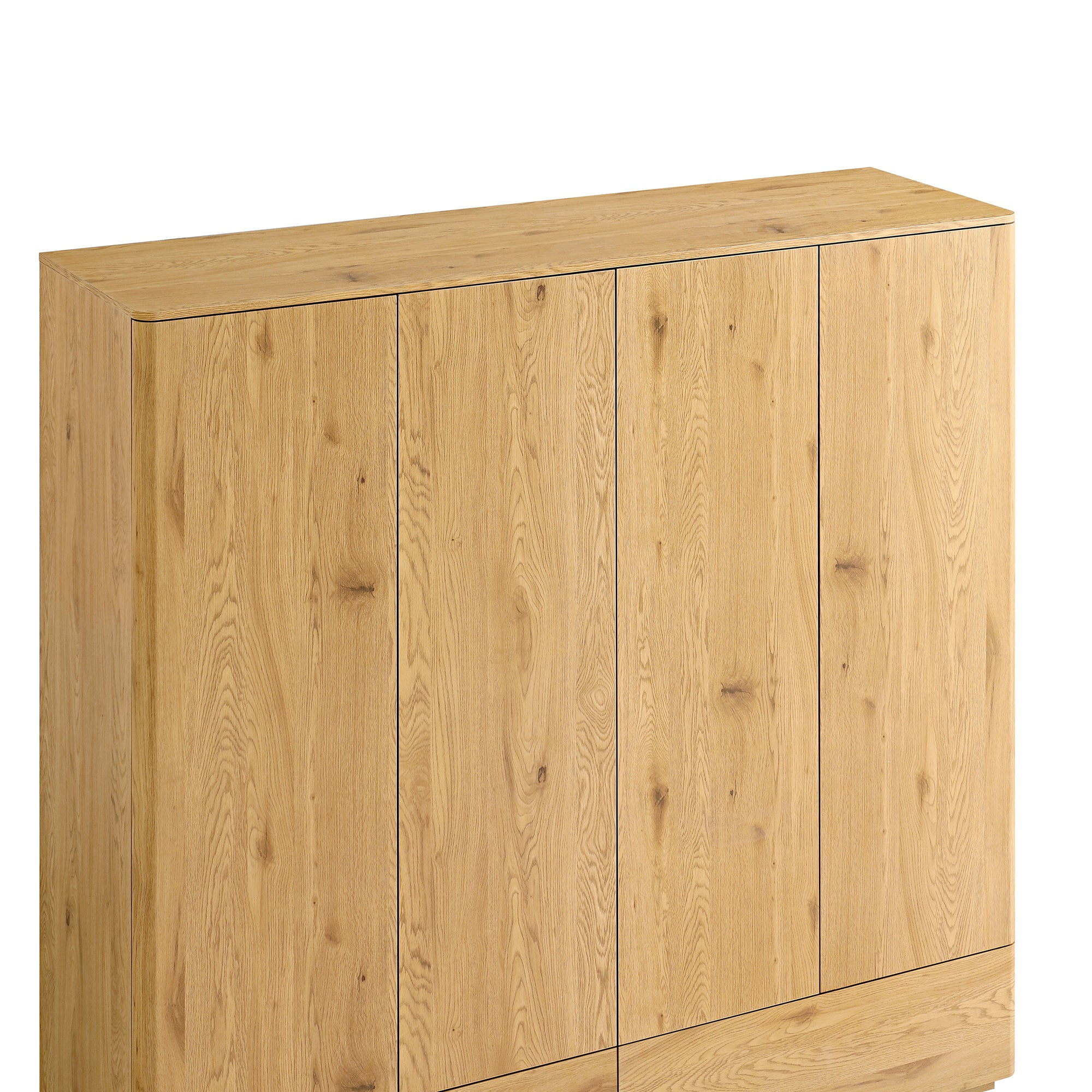 Agnes Curved Edge 4-Door Wardrobe, Natural