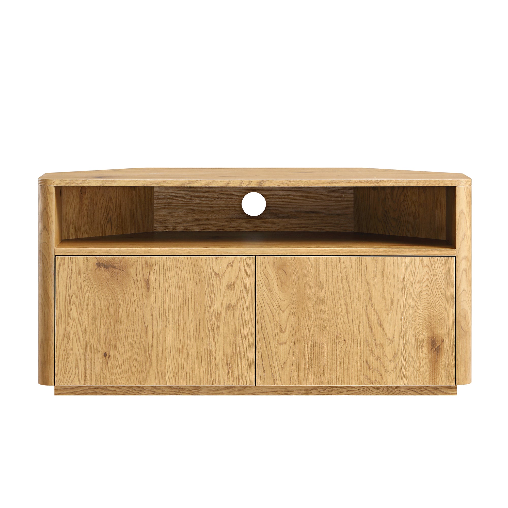 Agnes Curved Edge Corner TV Unit, Natural