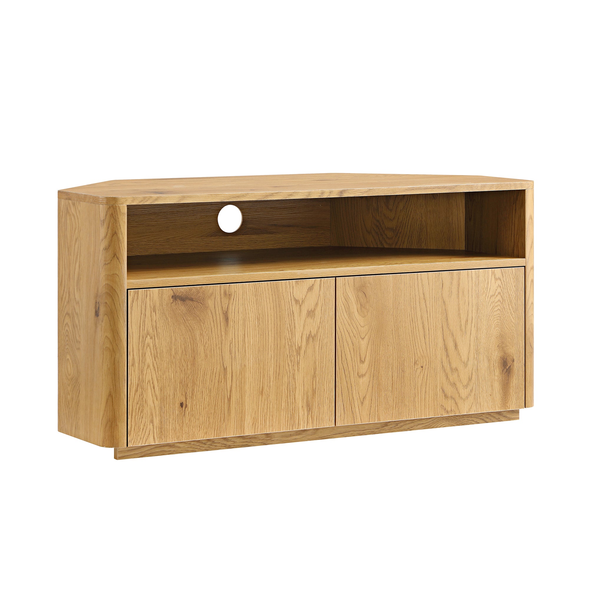 Agnes Curved Edge Corner TV Unit, Natural