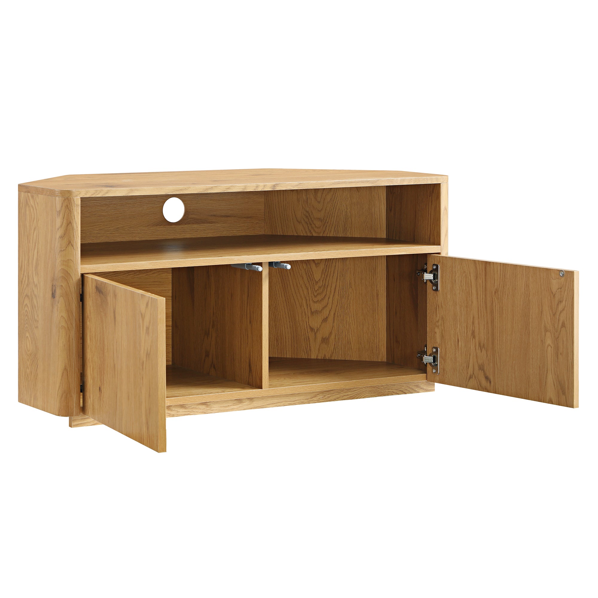 Agnes Curved Edge Corner TV Unit, Natural