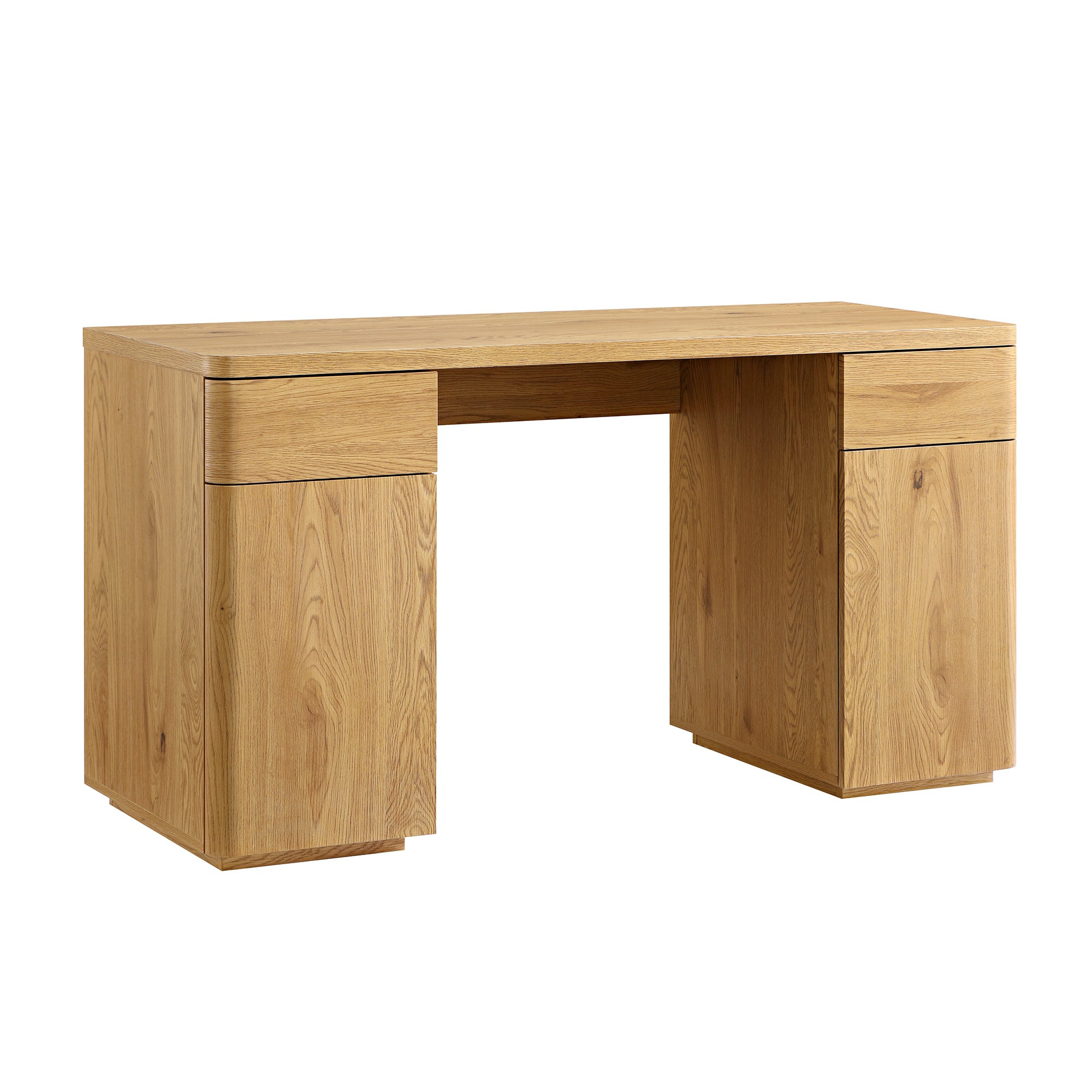 Agnes Curved Edge Desk with Storage, Natural