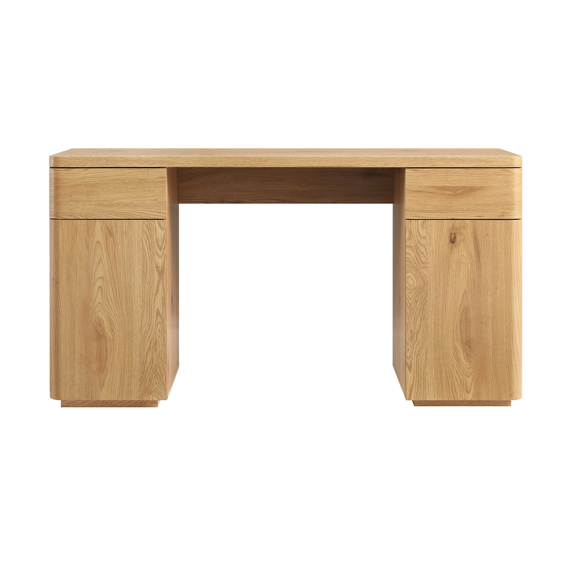 Agnes Curved Edge Desk with Storage, Natural