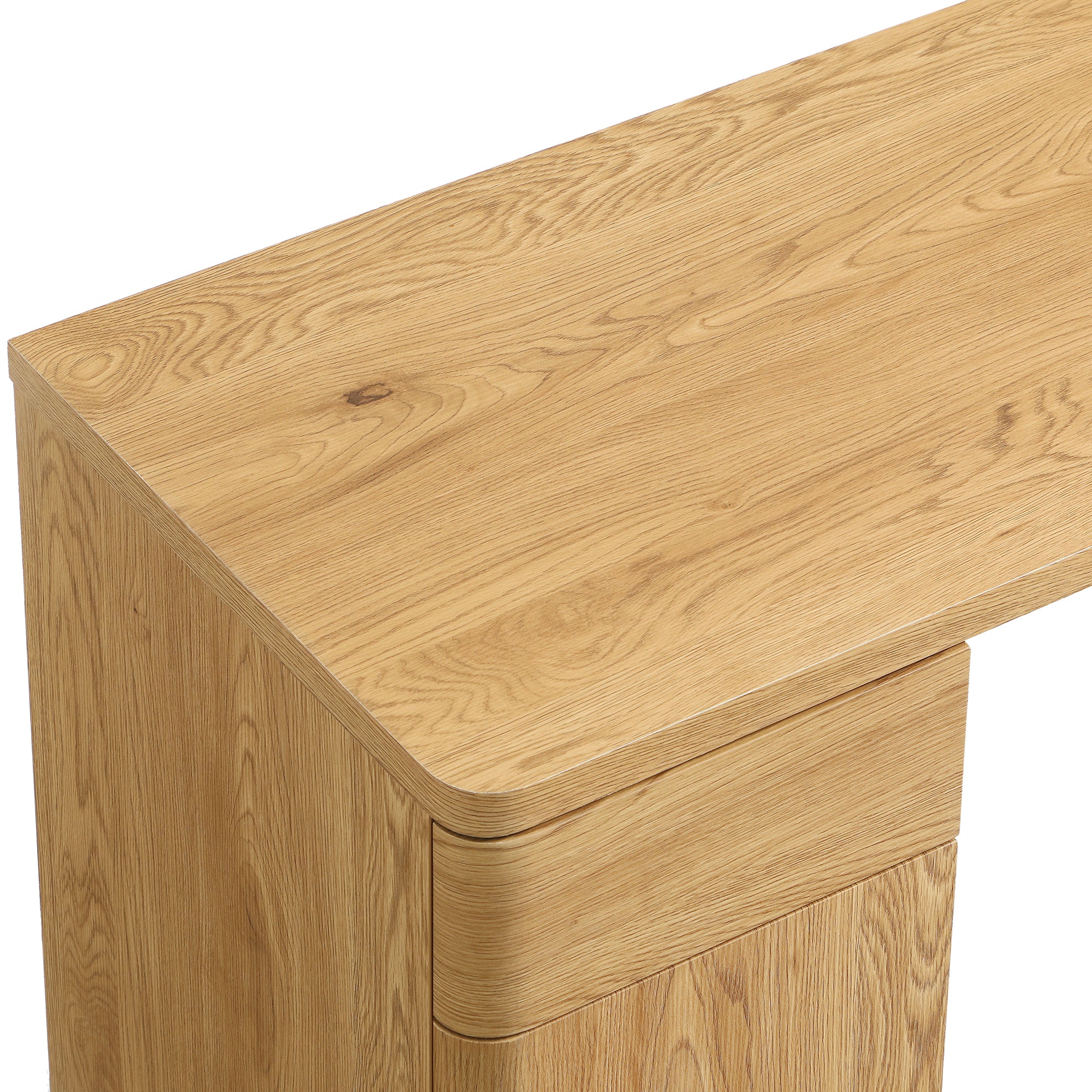 Agnes Curved Edge Desk with Storage, Natural