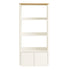 Agnes Curved Edge Bookcase, Off White with Oak Top