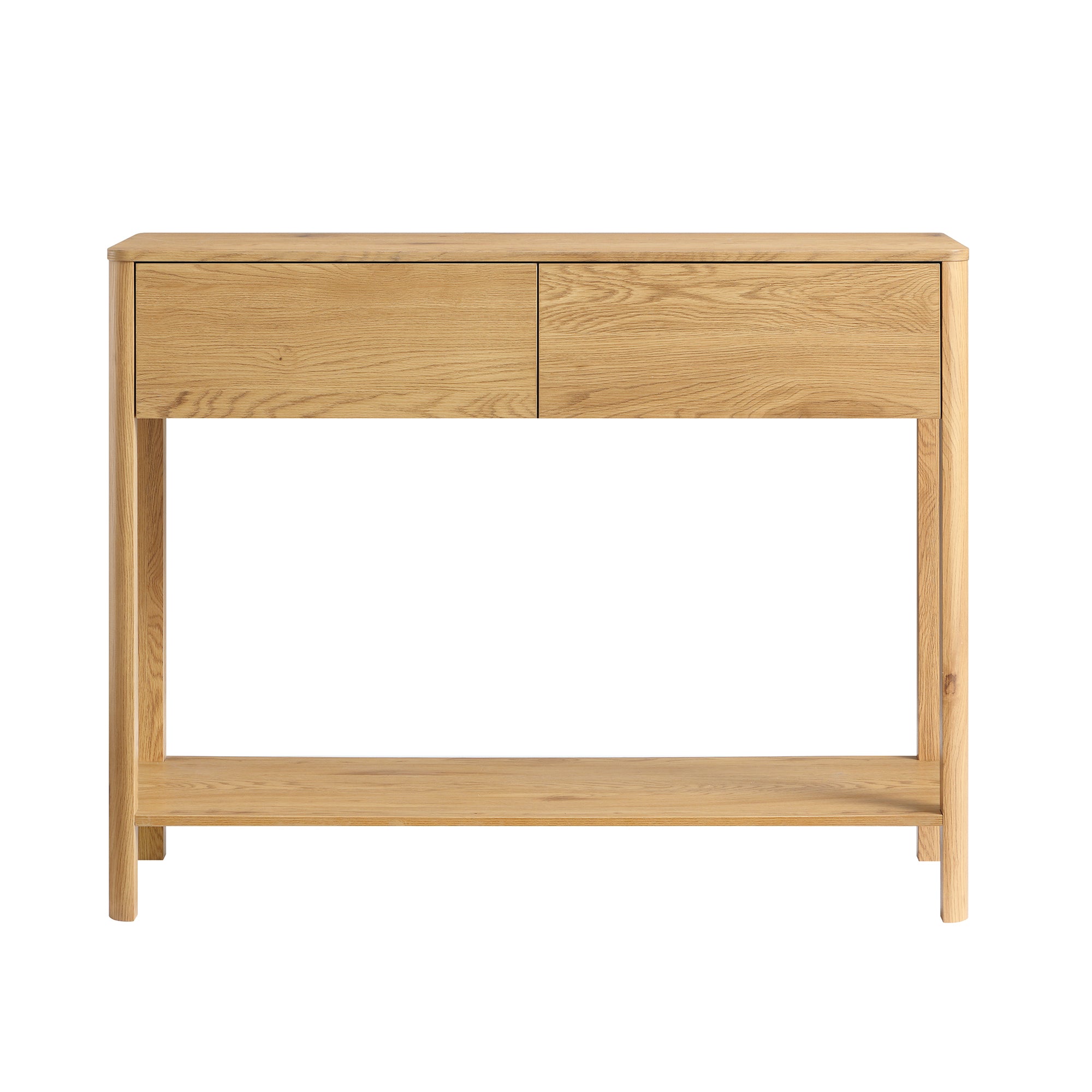 Agnes Curved Edge 2 Drawer Console Table, Natural