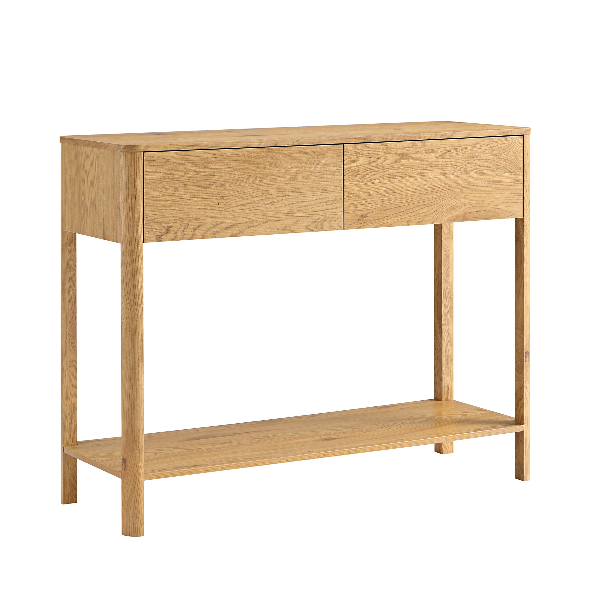 Agnes Curved Edge 2 Drawer Console Table, Natural