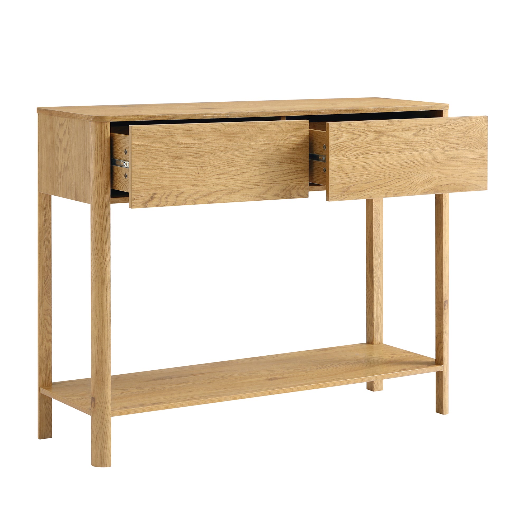 Agnes Curved Edge 2 Drawer Console Table, Natural