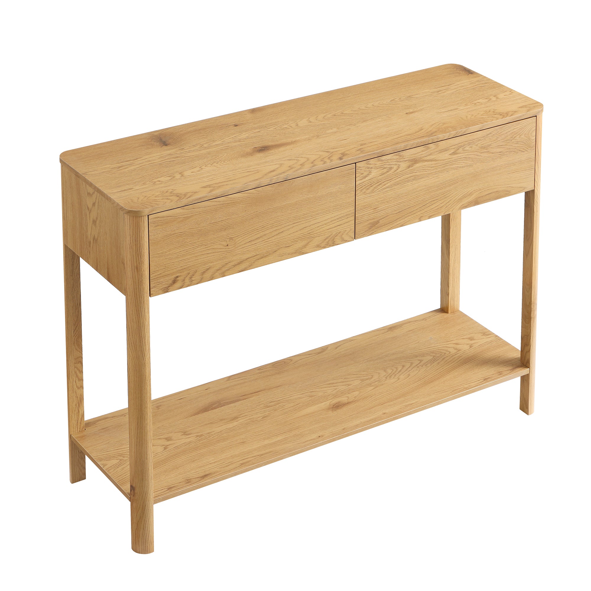 Agnes Curved Edge 2 Drawer Console Table, Natural