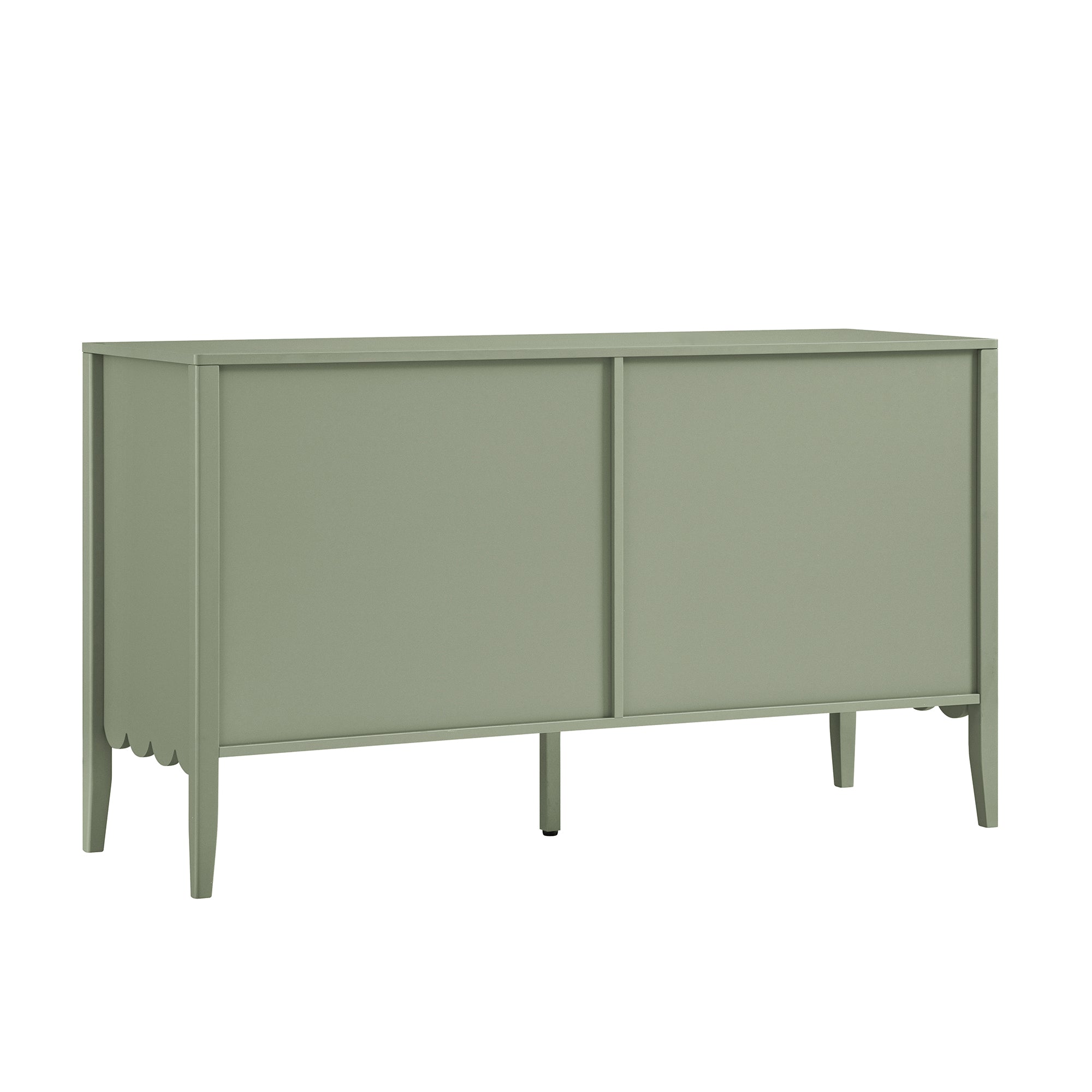 Henley Scalloped Edge 6 Drawer 140cm Wide Chest, Sage Green