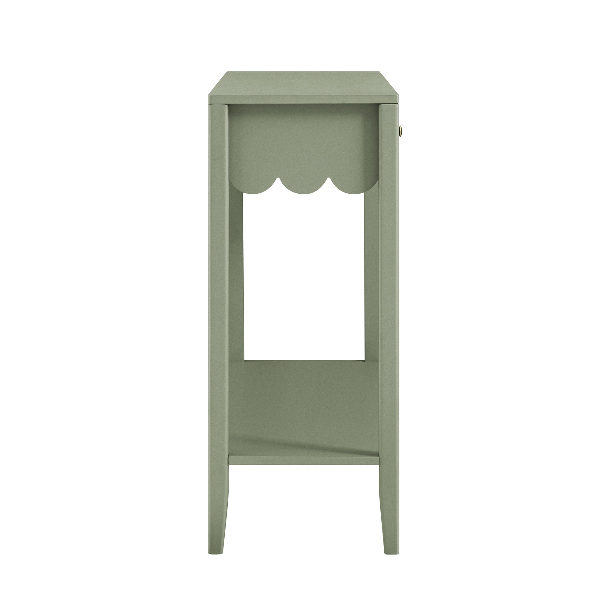 Henley Scalloped Edge Console Table, Sage Green