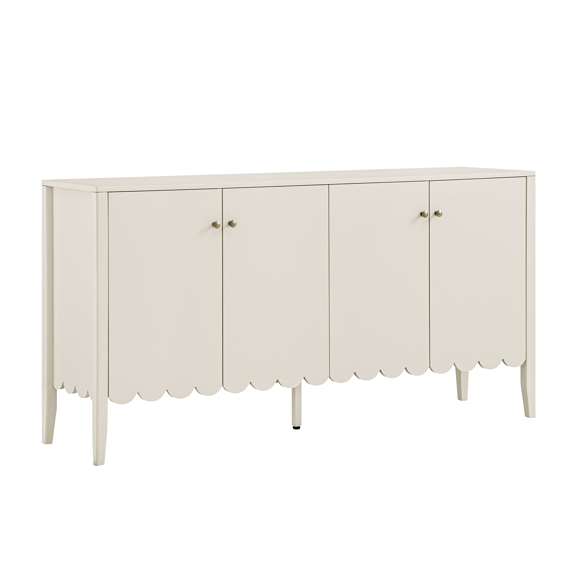 Henley Scalloped Edge 150cm Wide Sideboard, Light Sand