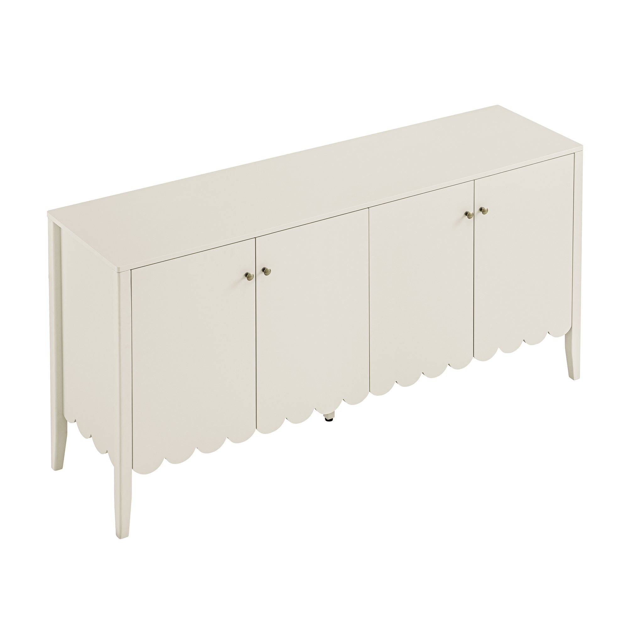 Henley Scalloped Edge 150cm Wide Sideboard, Light Sand