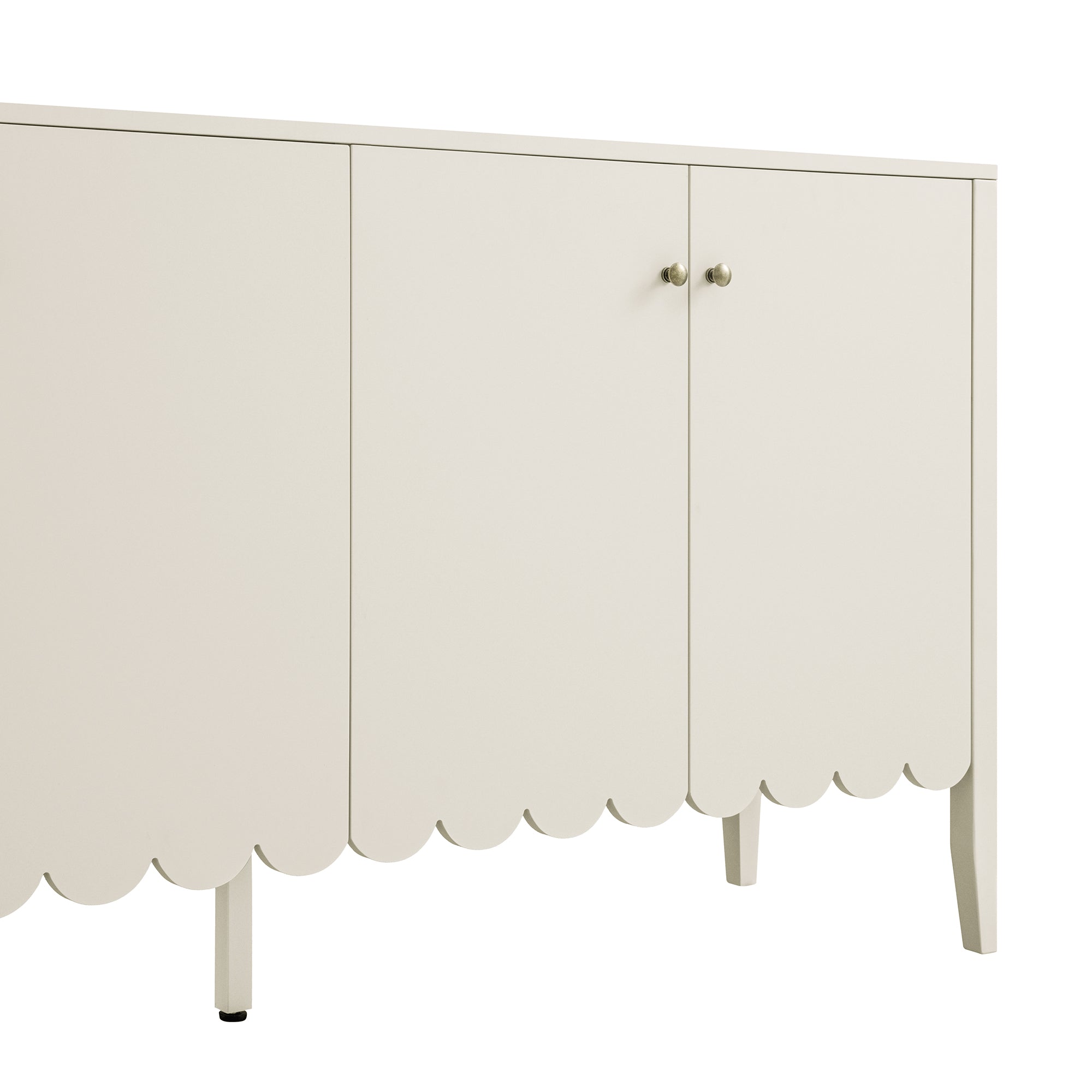 Henley Scalloped Edge 150cm Wide Sideboard, Light Sand