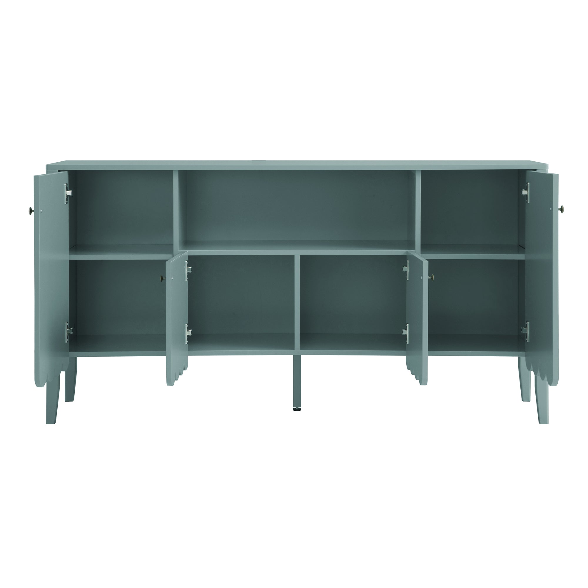 Henley Scalloped Edge 150cm Wide Sideboard with Open Shelf, Blue Spruce