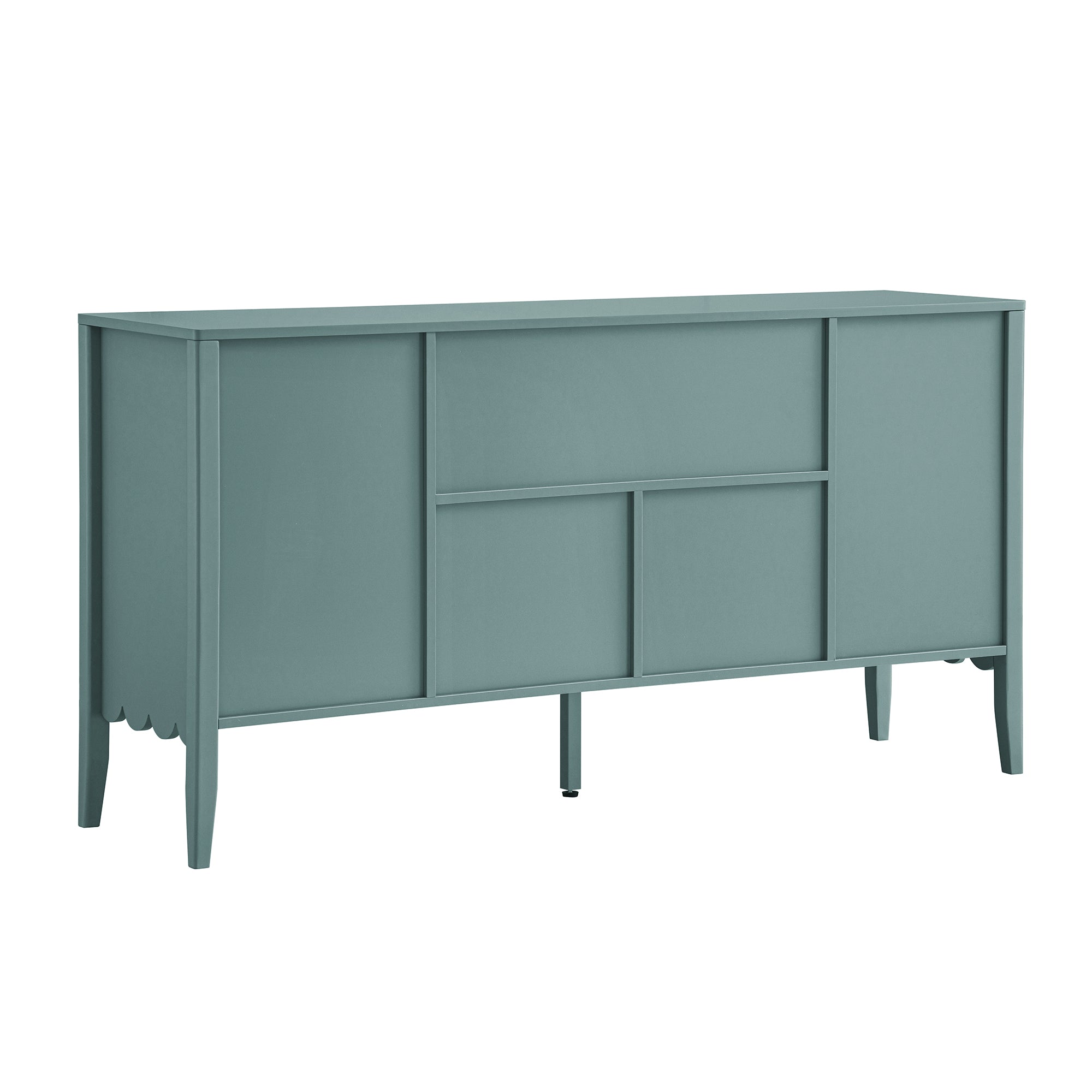 Henley Scalloped Edge 150cm Wide Sideboard with Open Shelf, Blue Spruce