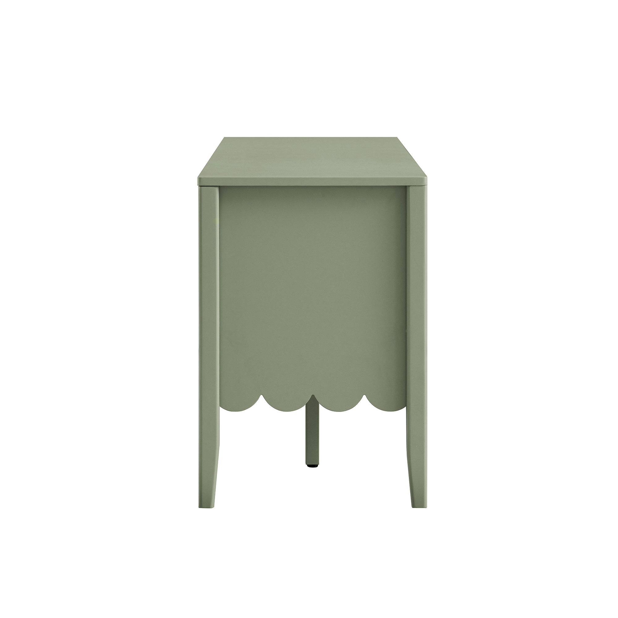 Henley Scalloped Edge 150cm Wide TV Unit, Sage Green