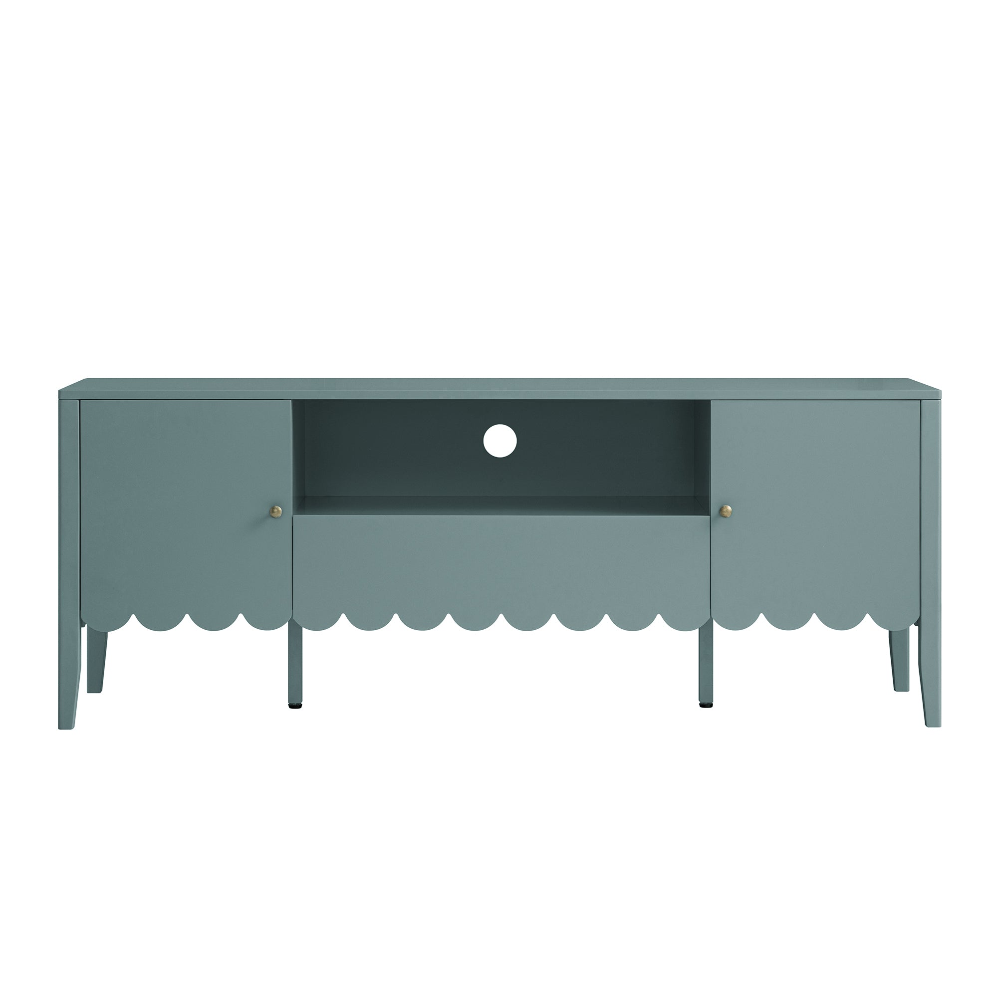 Henley Scalloped Edge 150cm Wide TV Unit, Blue Spruce