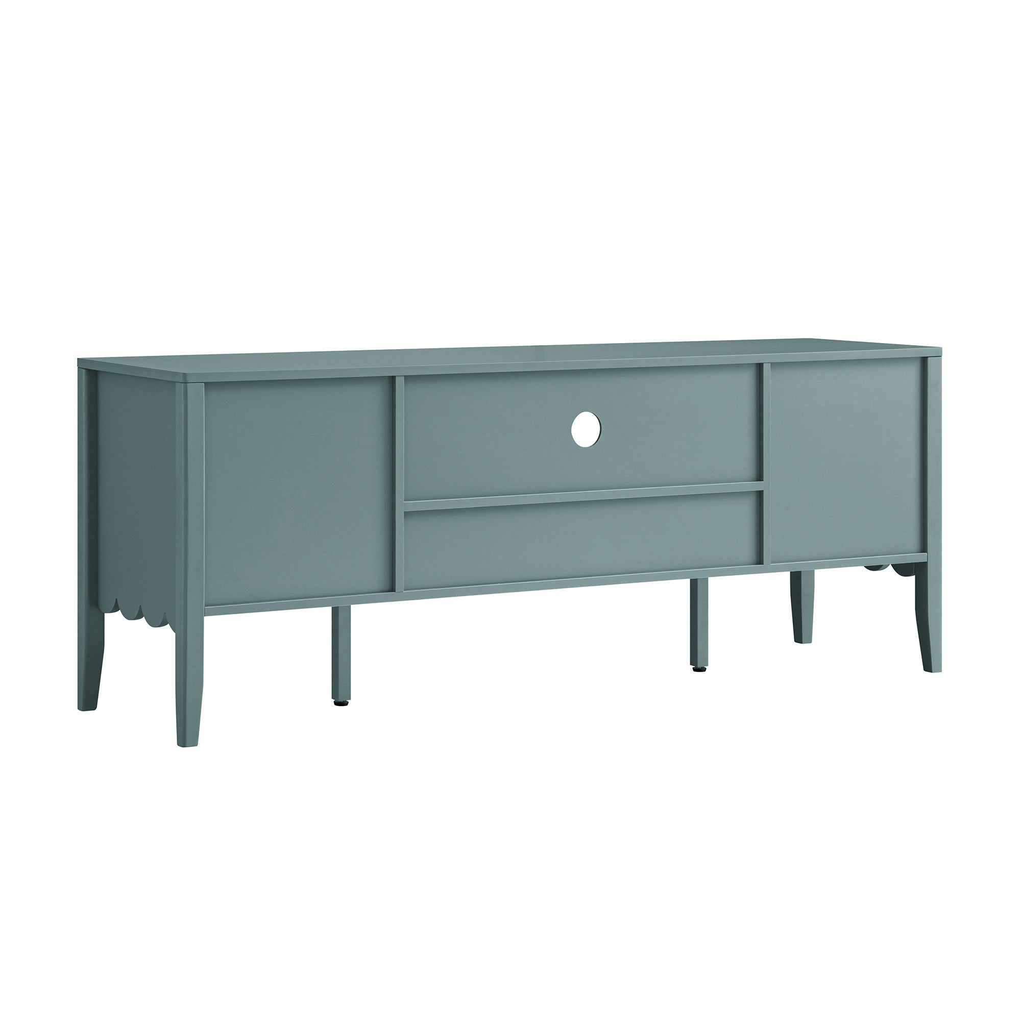 Henley Scalloped Edge 150cm Wide TV Unit, Blue Spruce