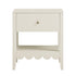 Henley Scalloped Edge Bedside Table with Drawer, Light Sand