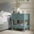 Henley Scalloped Edge Bedside Table with Drawer, Blue Spruce