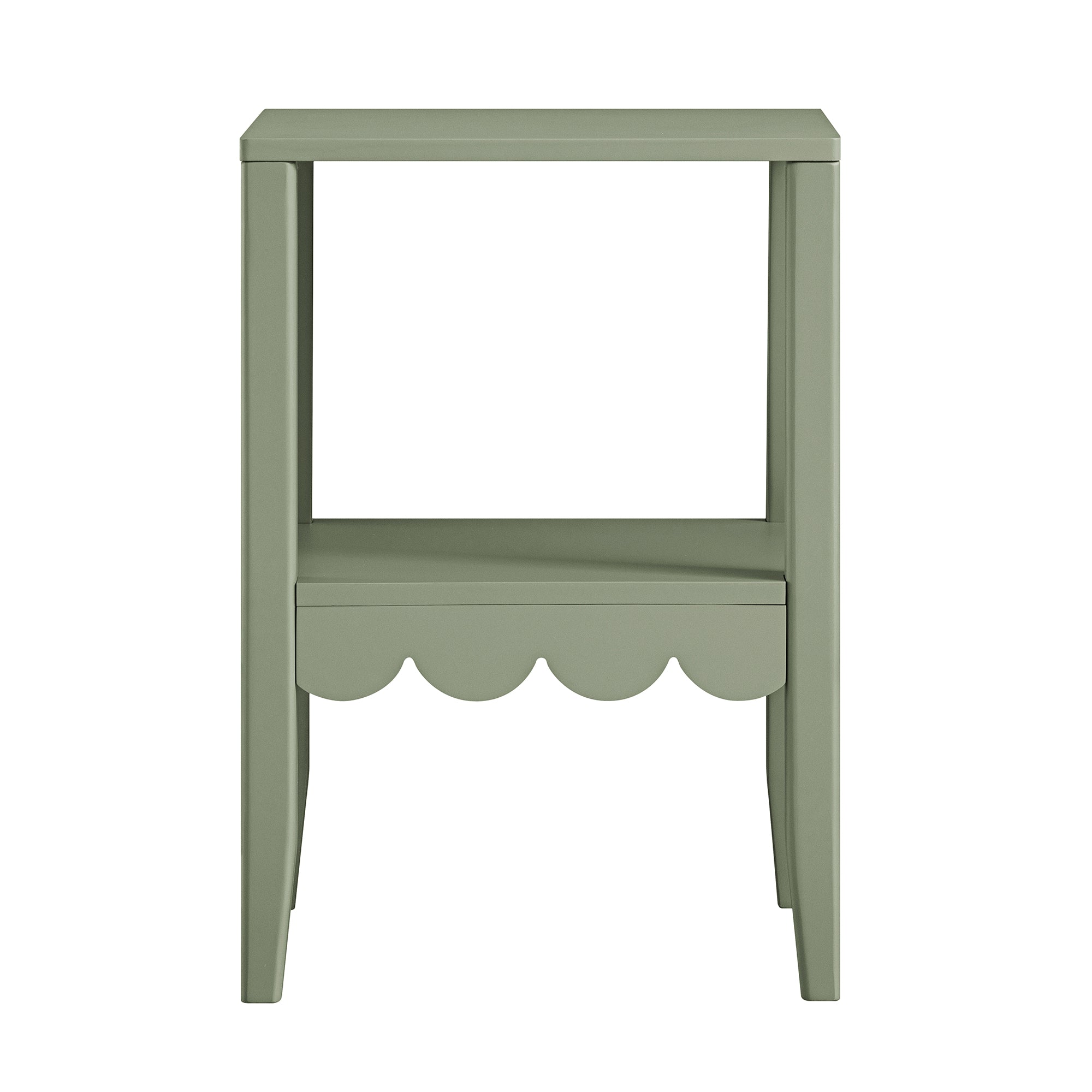 Henley Scalloped Edge Side Table, Sage Green