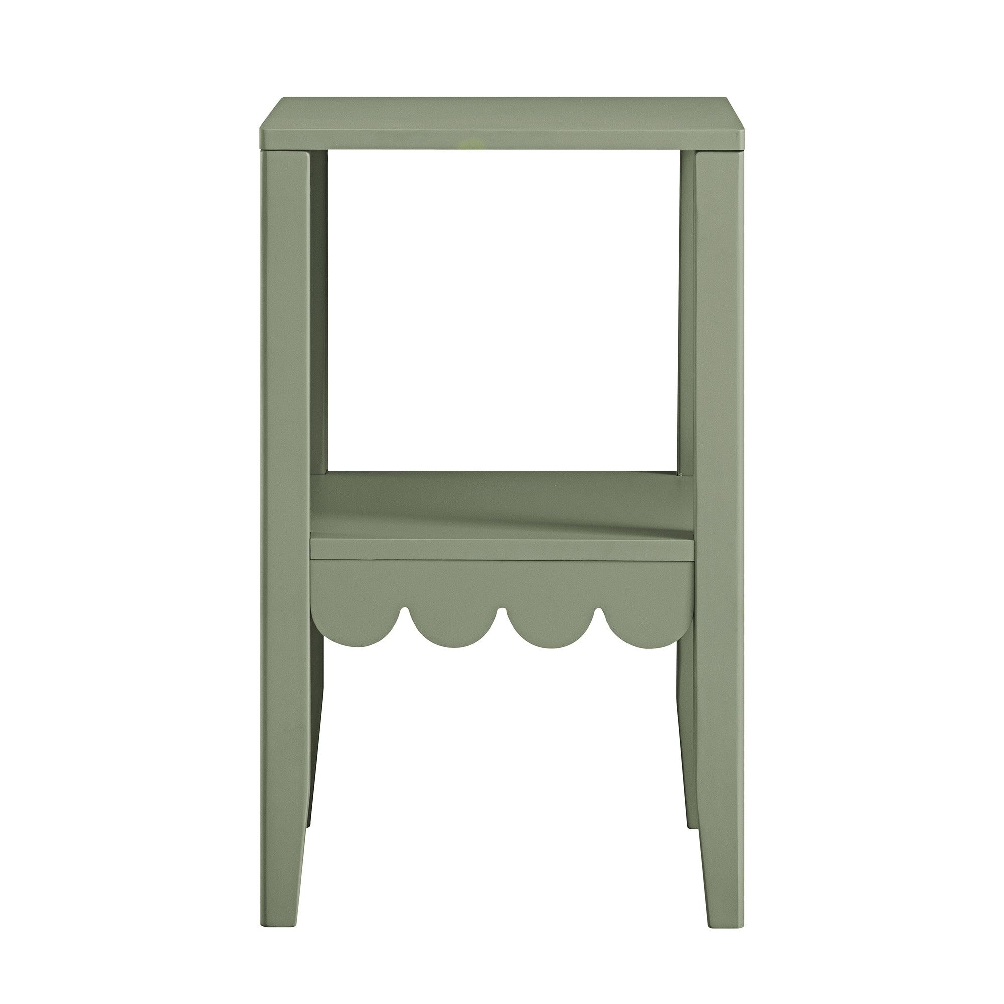 Henley Scalloped Edge Side Table, Sage Green