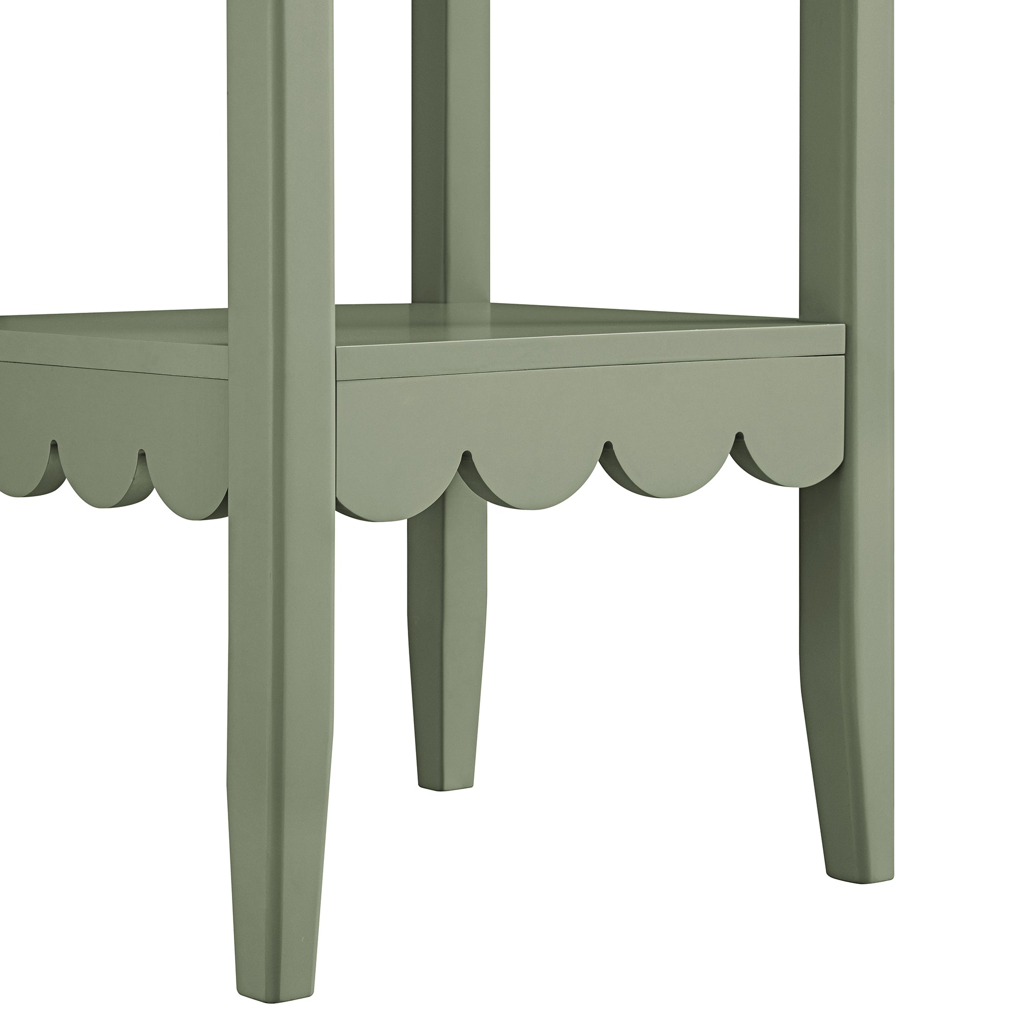 Henley Scalloped Edge Side Table, Sage Green