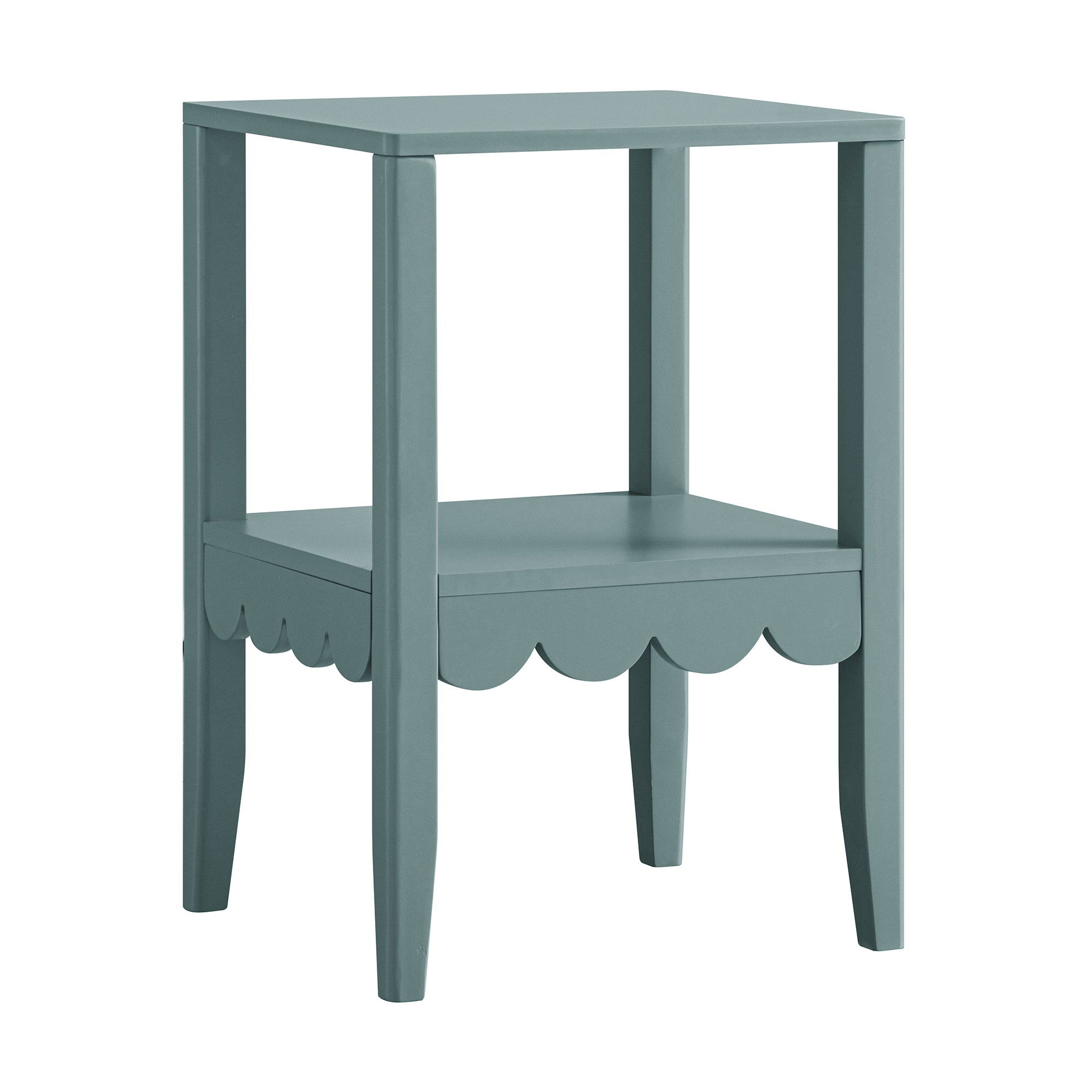 Henley Scalloped Edge Side Table, Blue Spruce