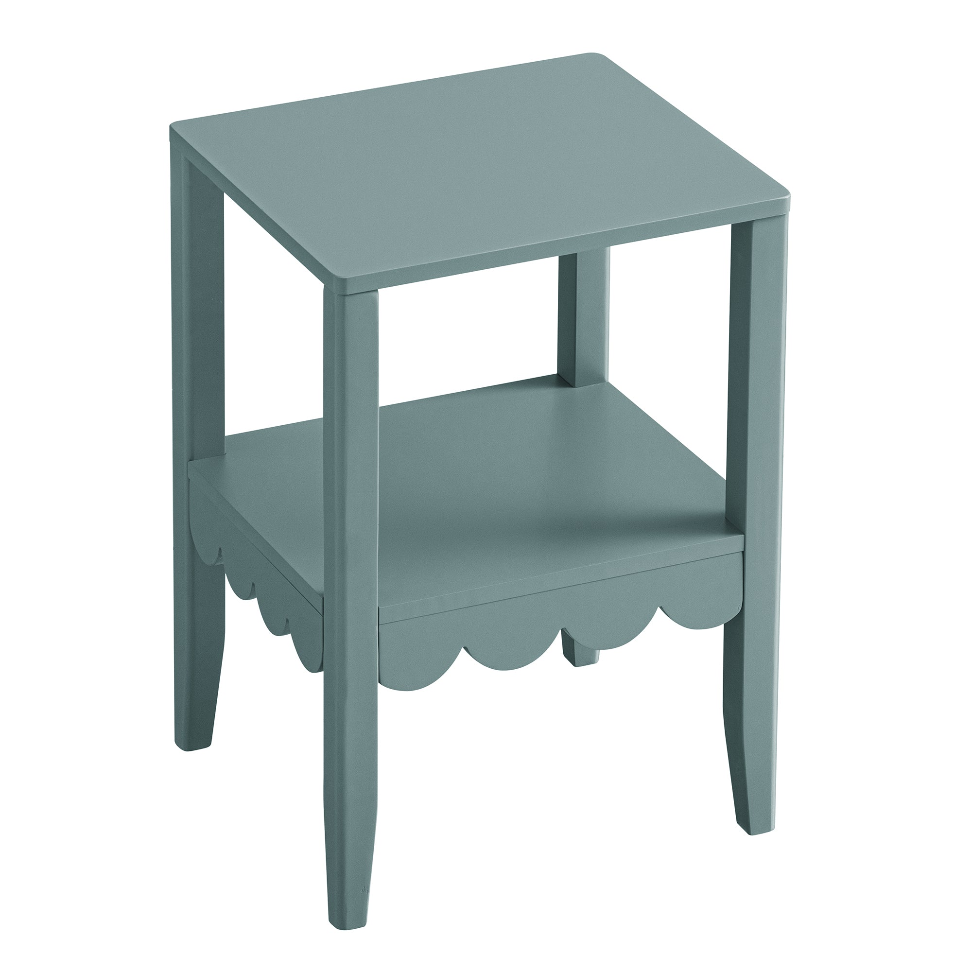 Henley Scalloped Edge Side Table, Blue Spruce