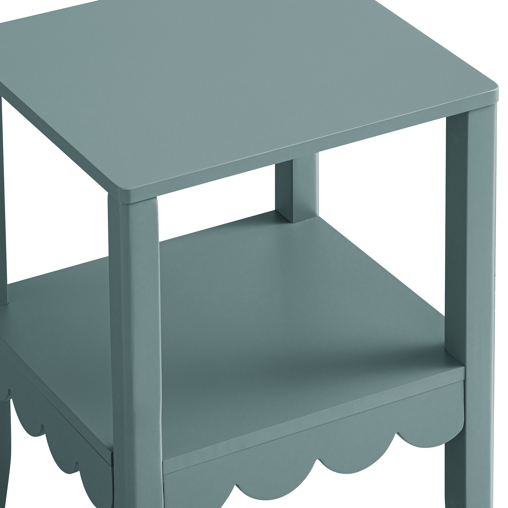 Henley Scalloped Edge Side Table, Blue Spruce