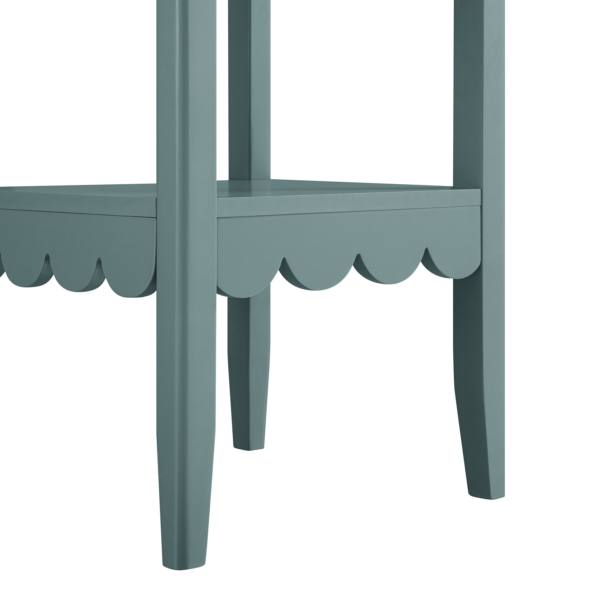 Henley Scalloped Edge Side Table, Blue Spruce