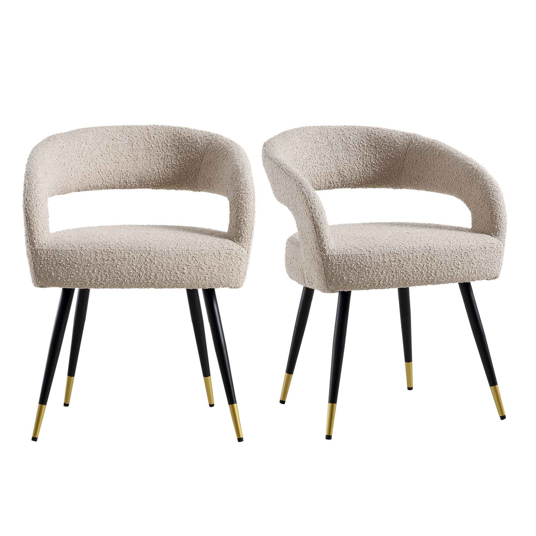 Laurel Wave Taupe Boucle Set of 2 Dining Chairs | daals