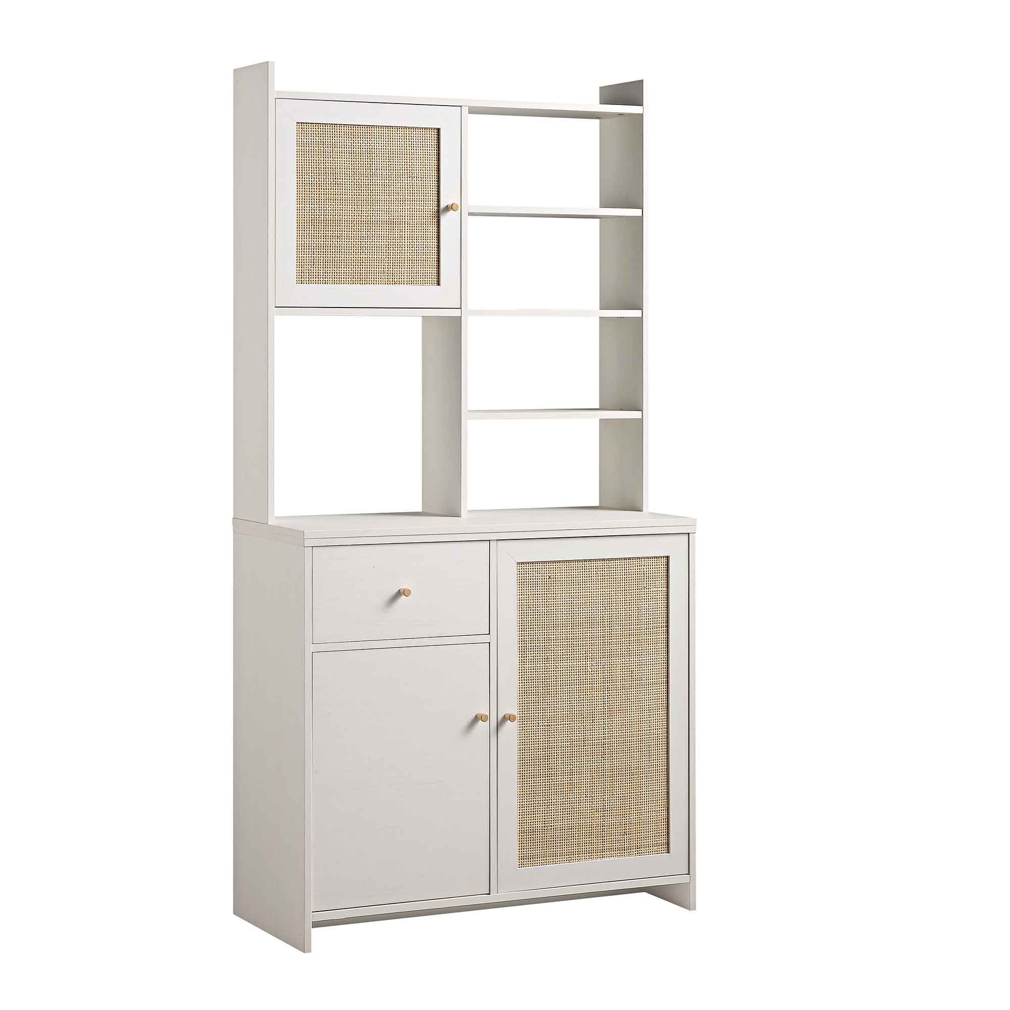 Frances Woven Rattan Dresser, White