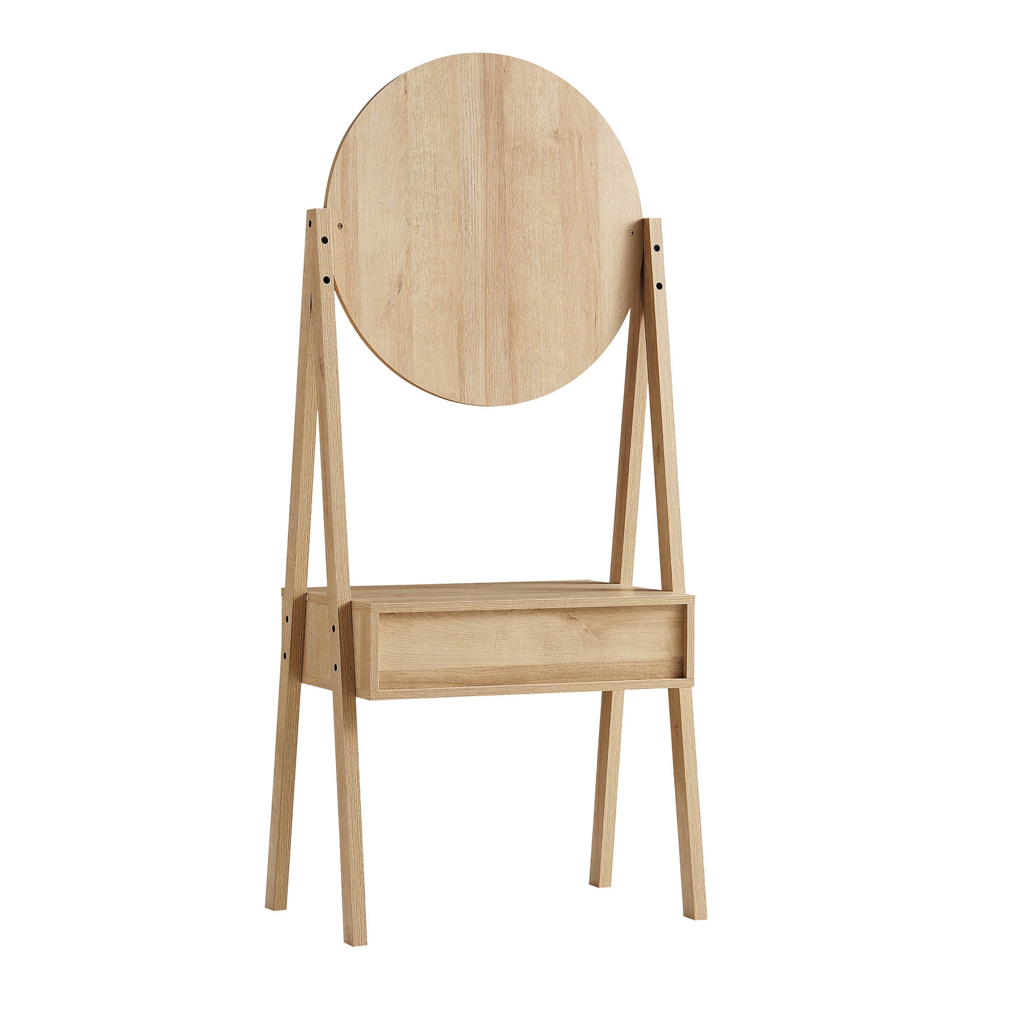 Frances Woven Rattan Standing Dressing Table with Mirror, Natural