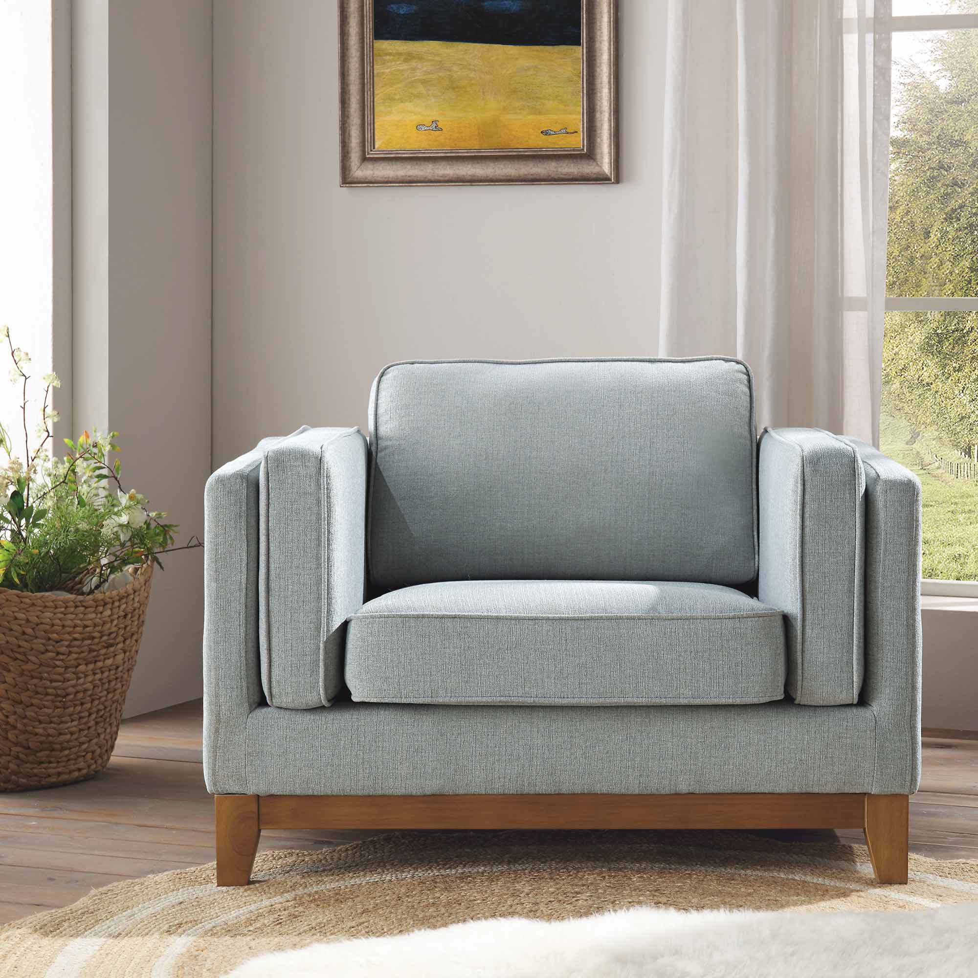 Dipley Sage Fabric Sofa, 1-Seater