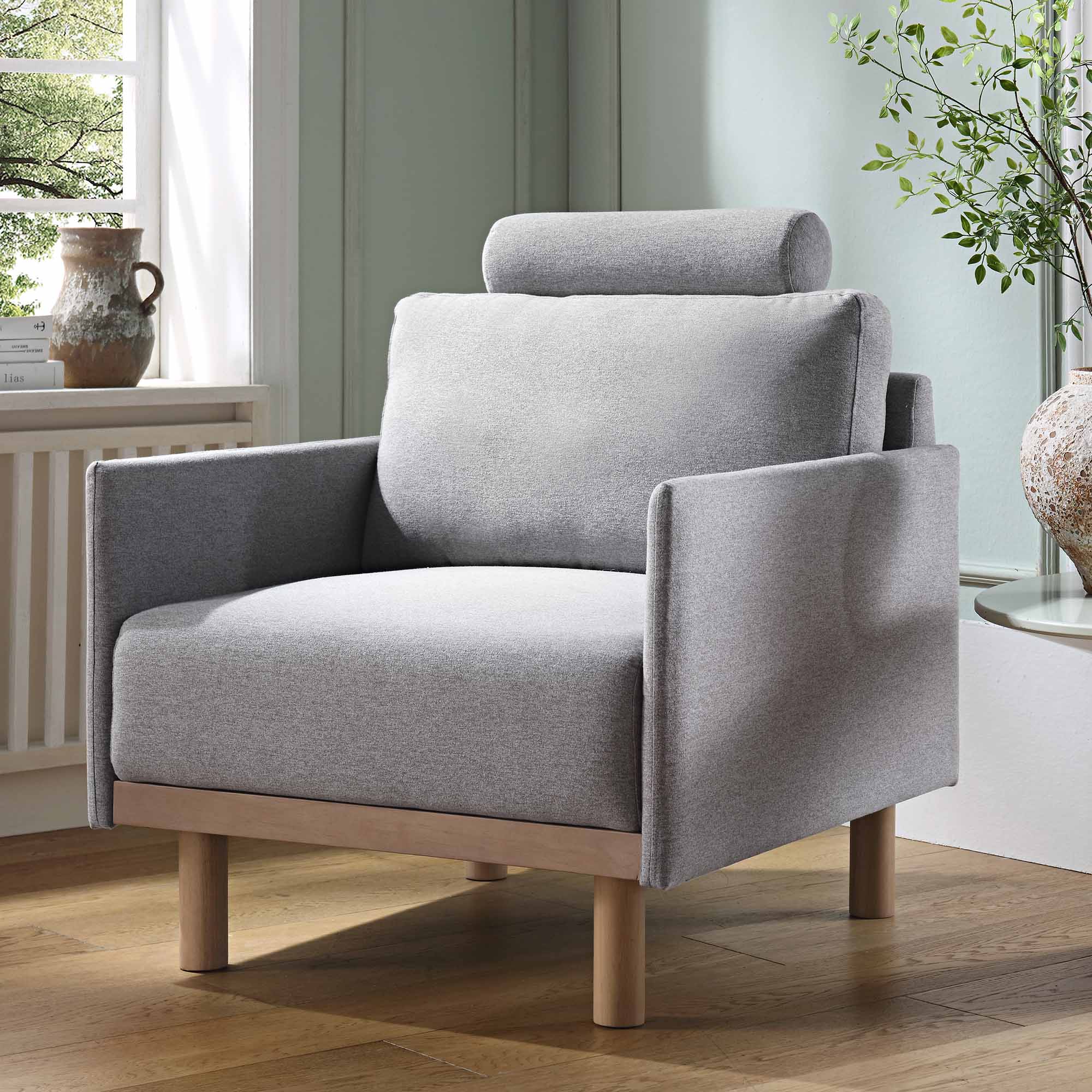 Timber Grey Marl Fabric Armchair