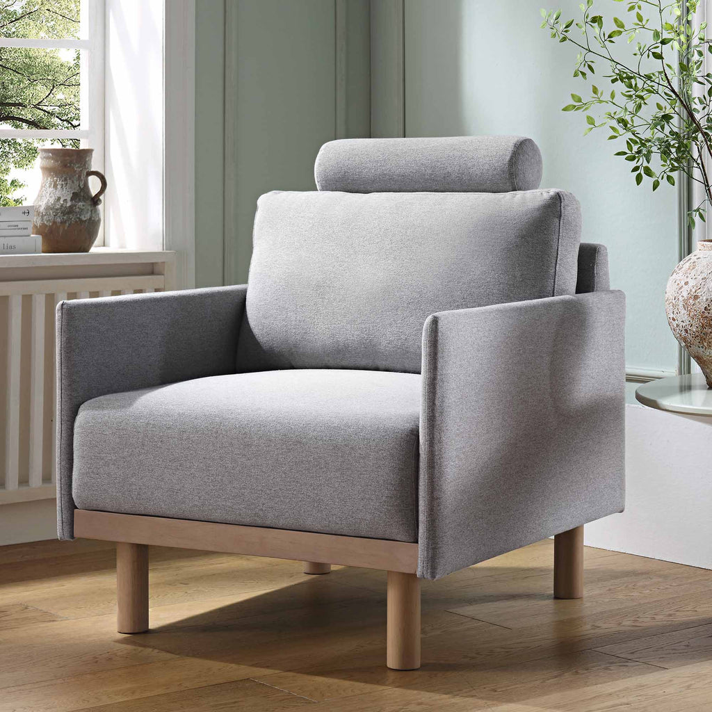 Timber Grey Marl Fabric Armchair | daals