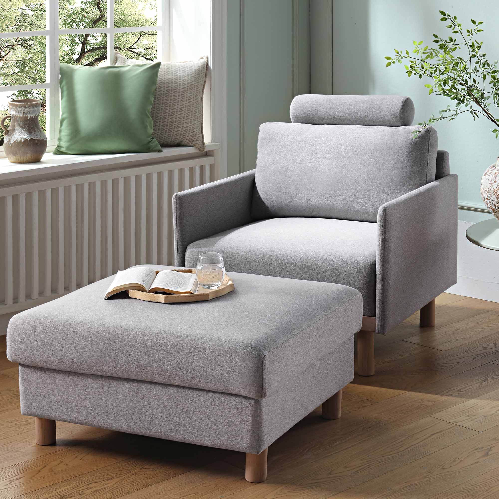 Timber Grey Marl Fabric Armchair