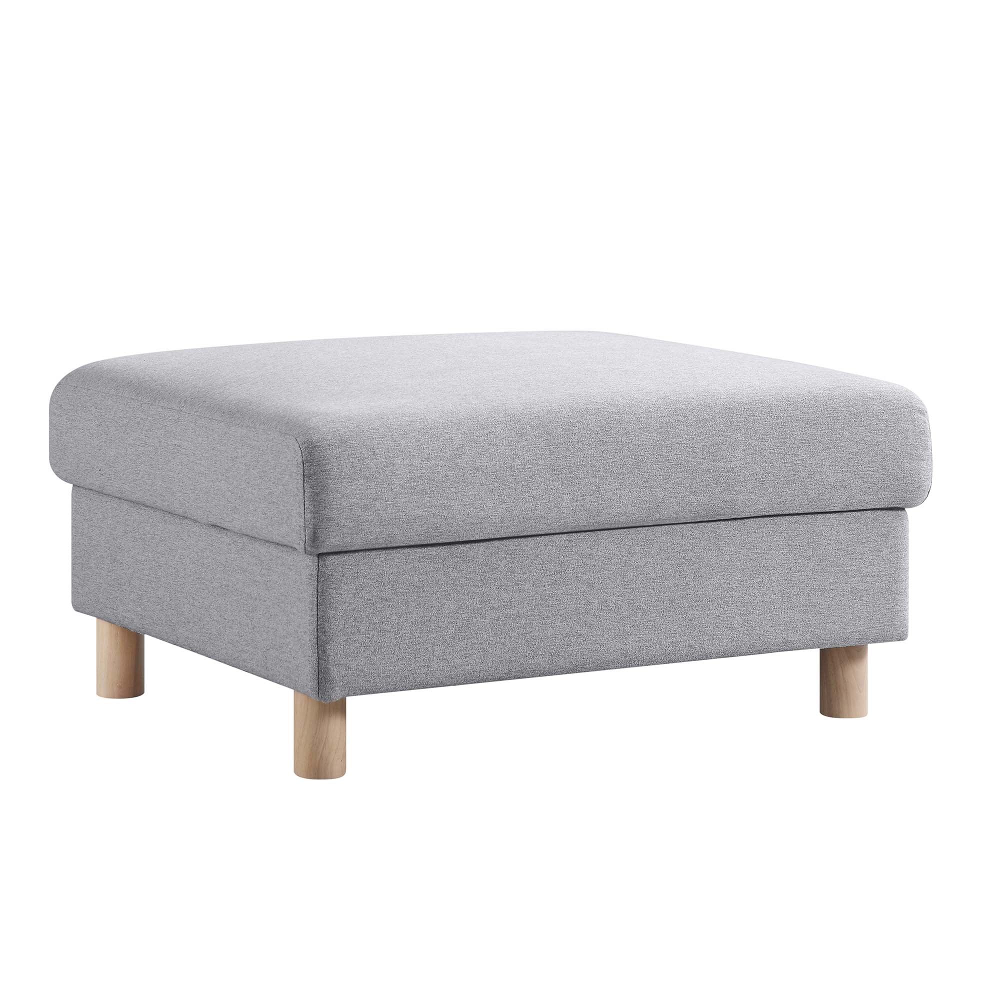 Timber Grey Marl Fabric Storage Ottoman