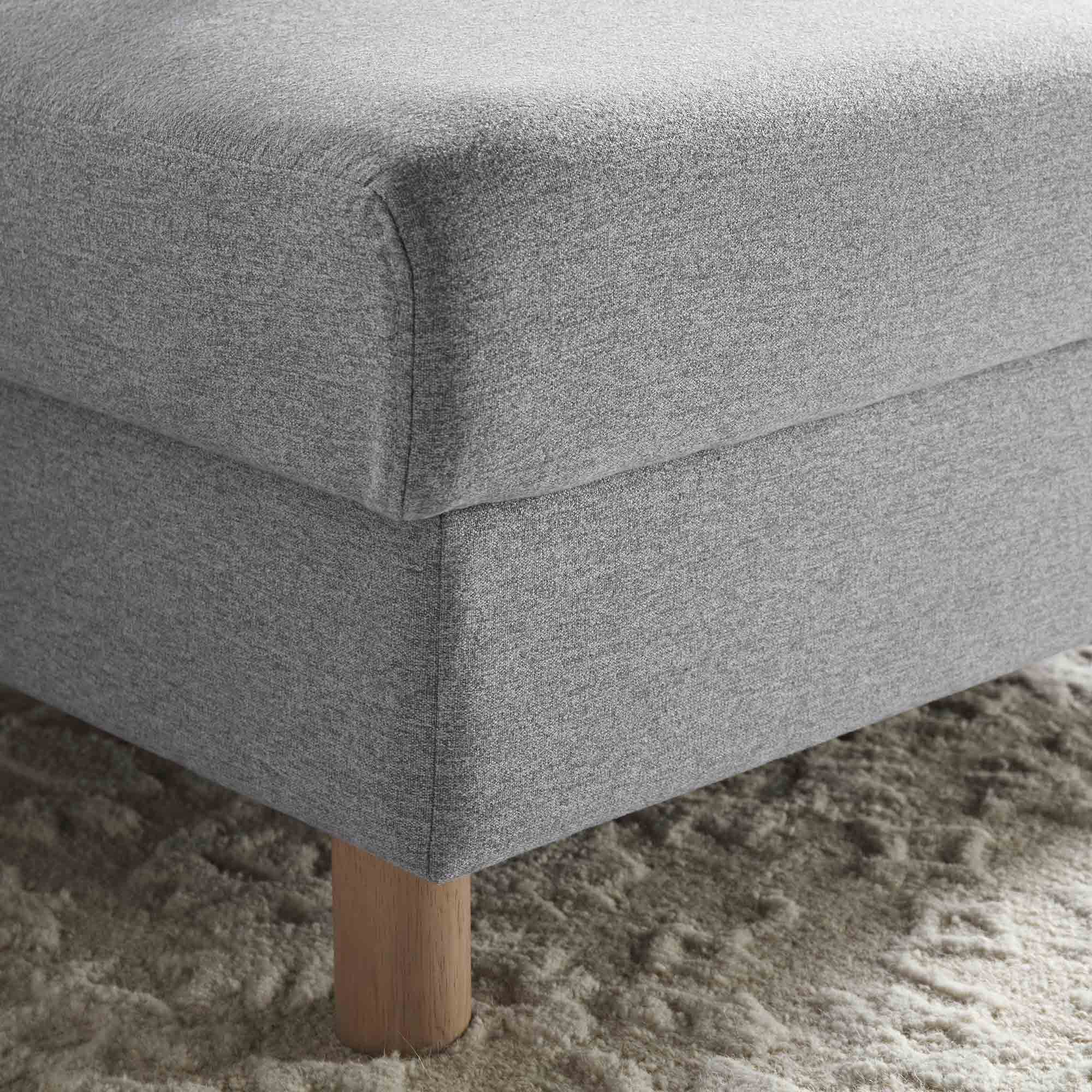 Timber Grey Marl Fabric Storage Ottoman