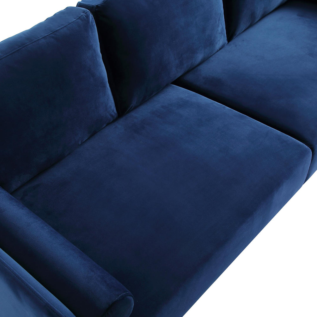 Timber Navy Blue Velvet Sofa, 3-Seater | daals