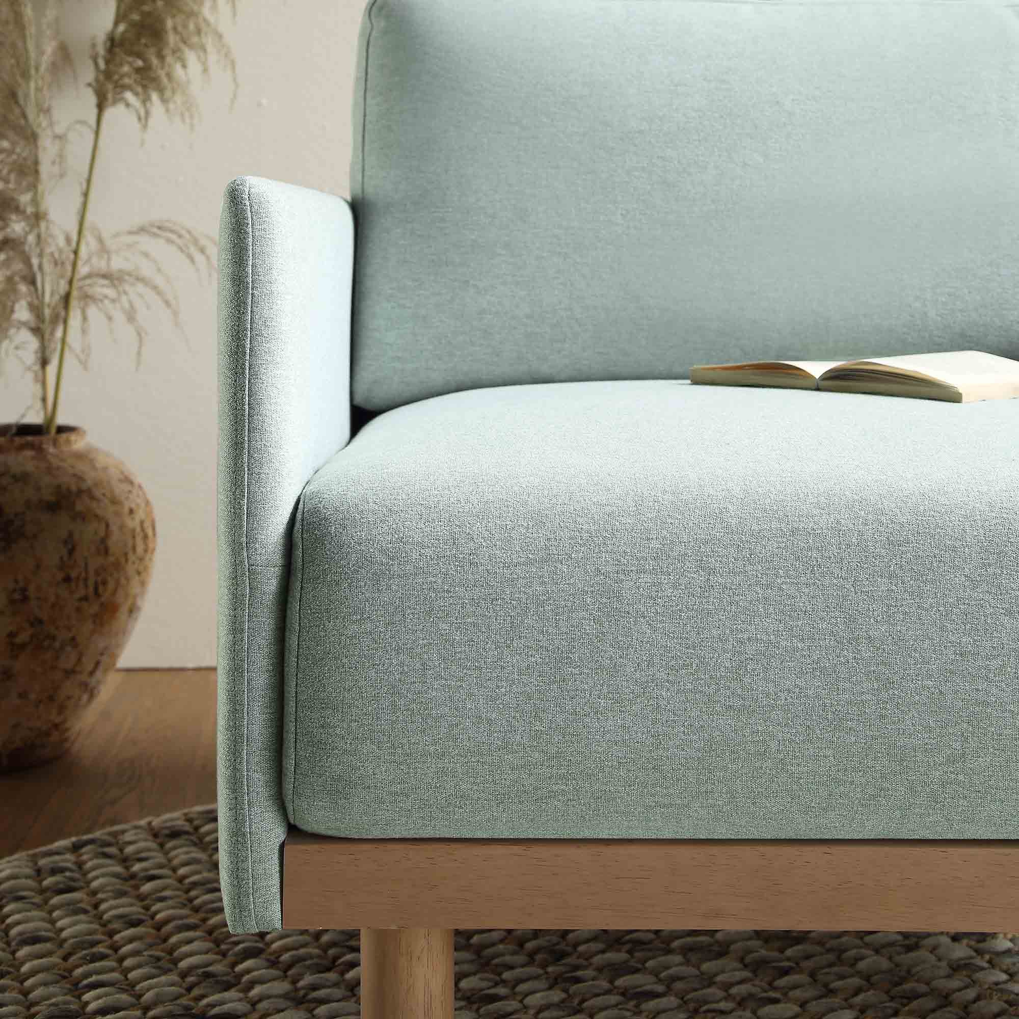 Timber Sage Green Fabric Armchair