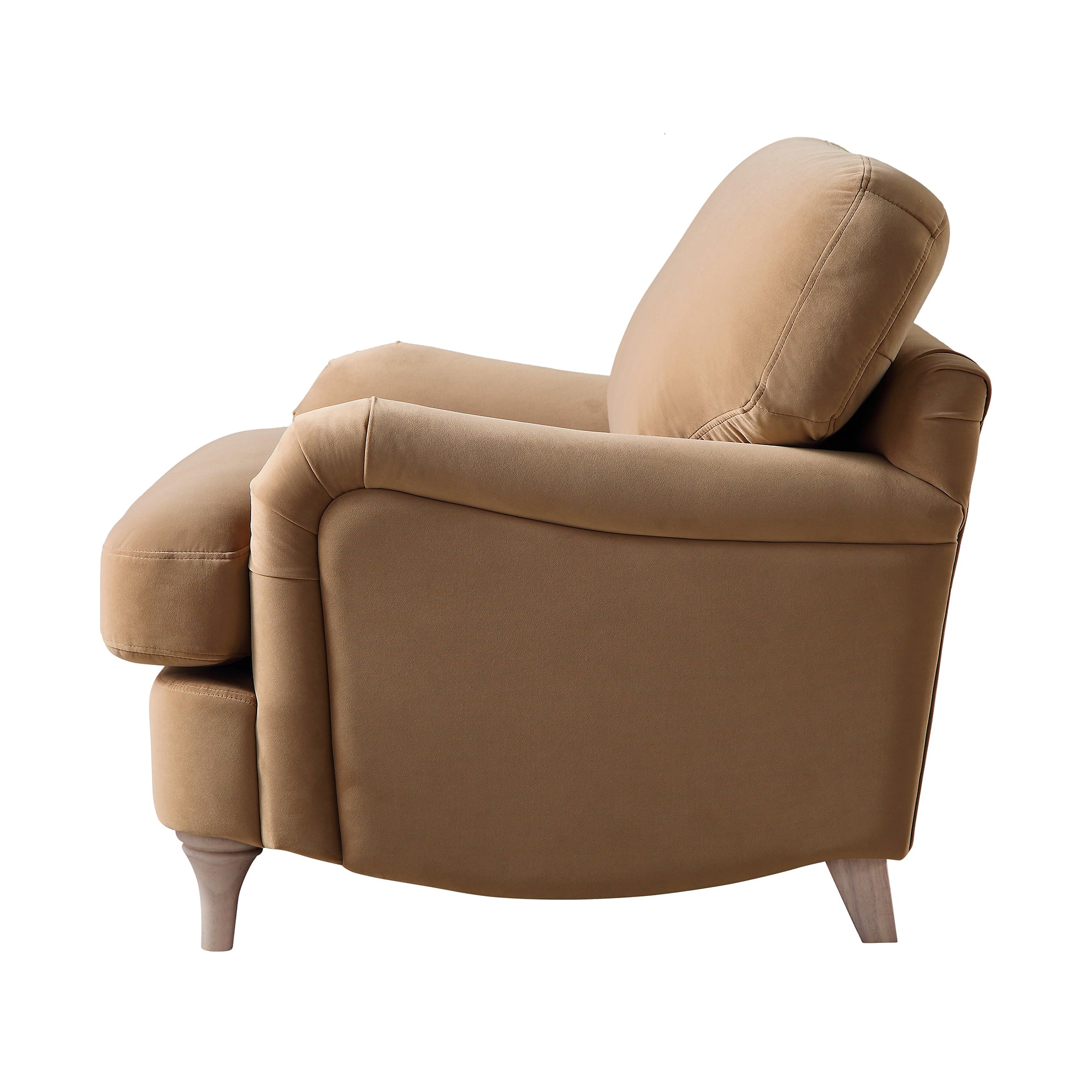 Daphnis Camel Velvet Sofa, 1-Seater