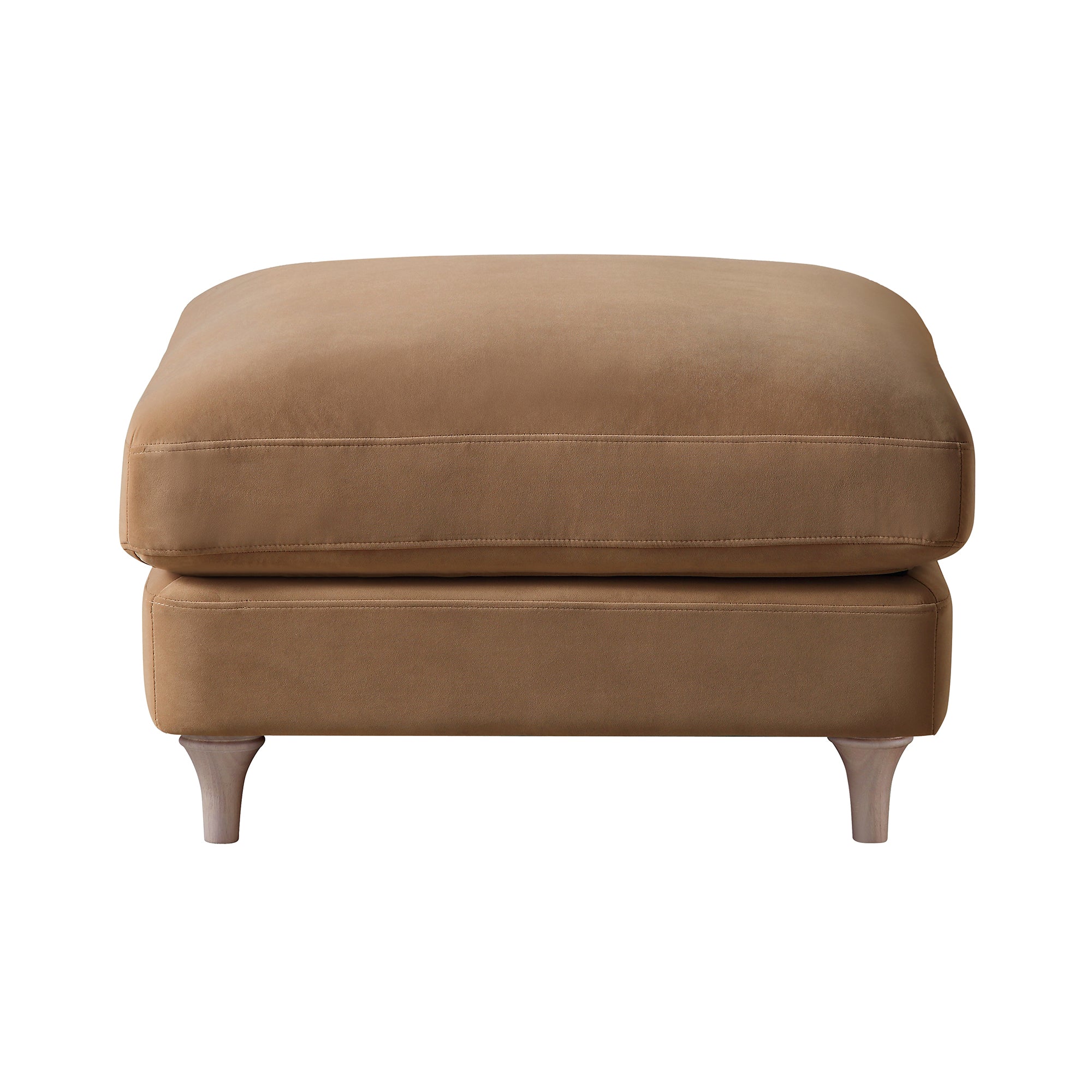 Daphnis Camel Velvet Sofa, Footstool