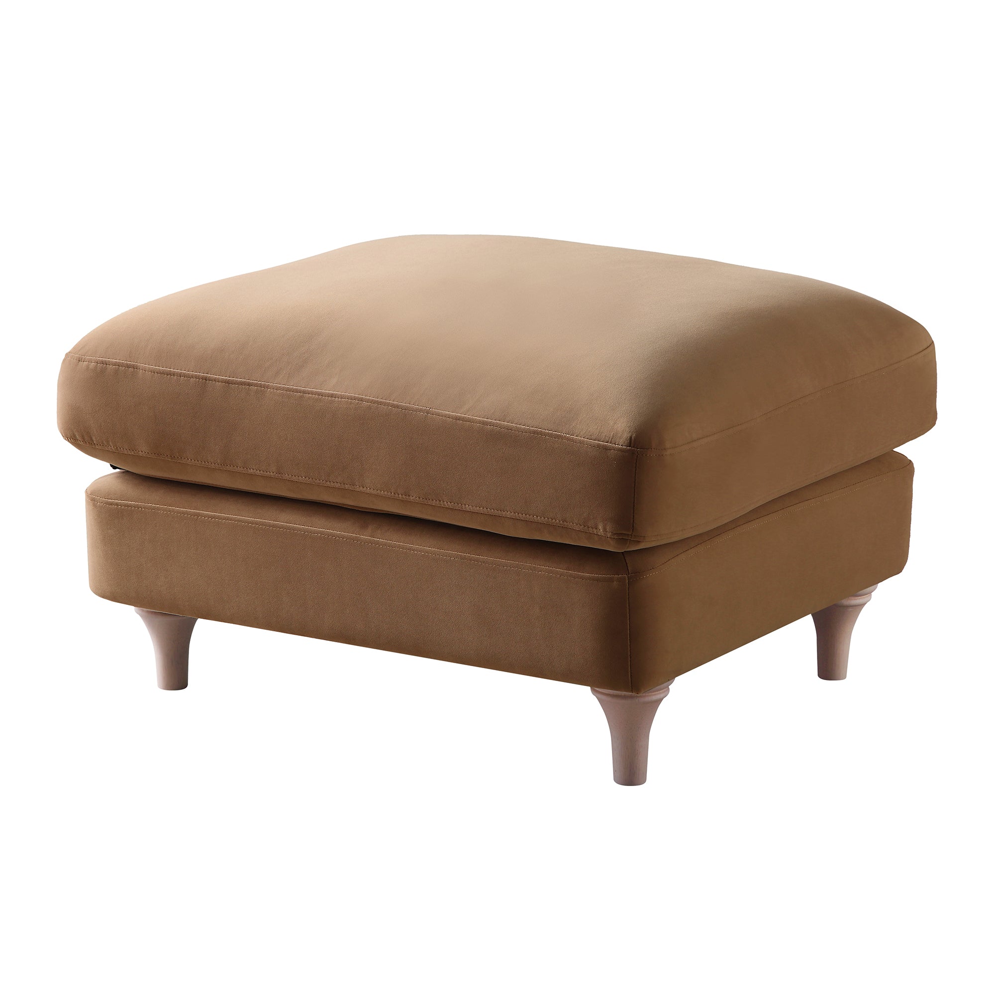 Daphnis Camel Velvet Sofa, Footstool