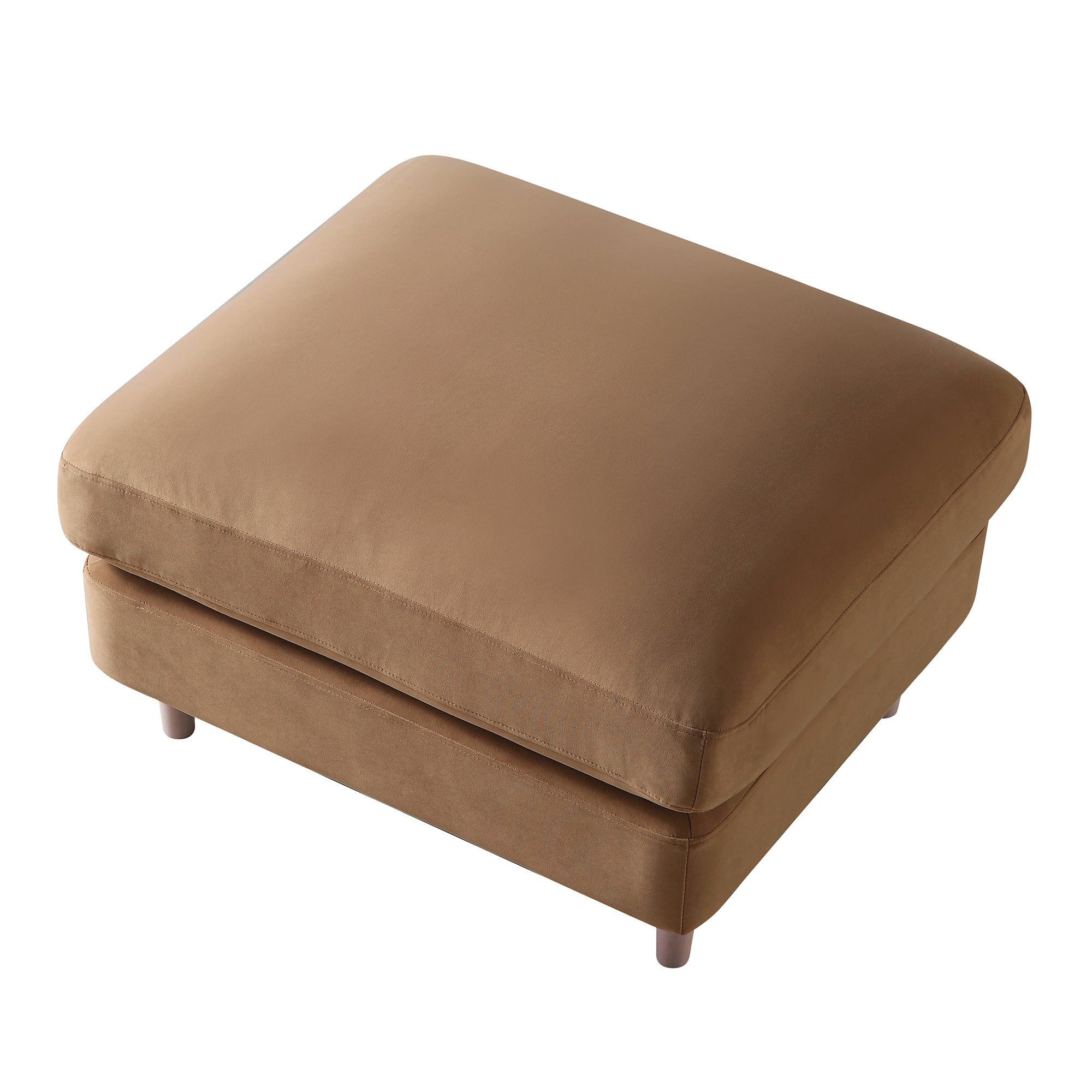 Daphnis Camel Velvet Sofa, Footstool