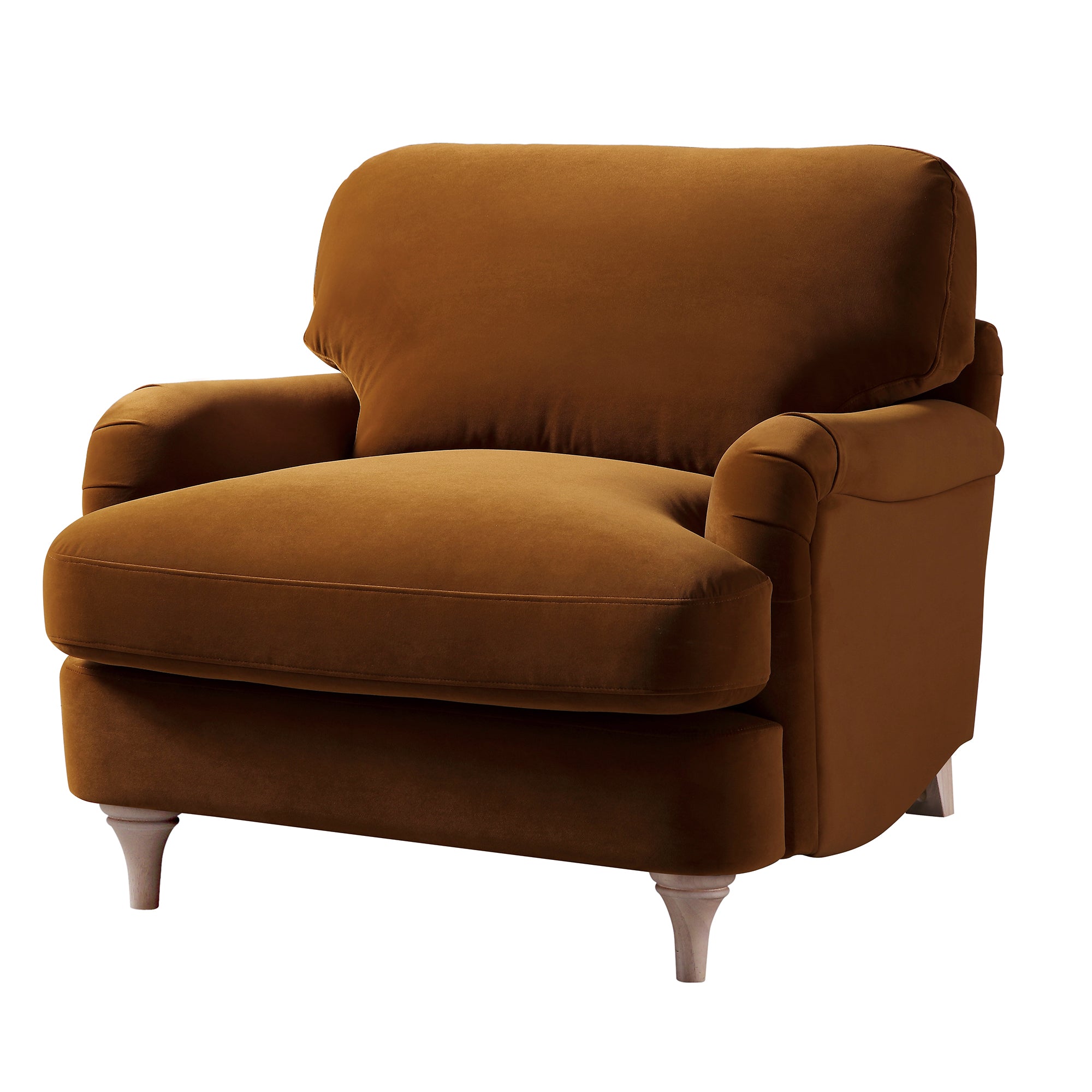 Daphnis Cinnamon Velvet Sofa, 1-Seater