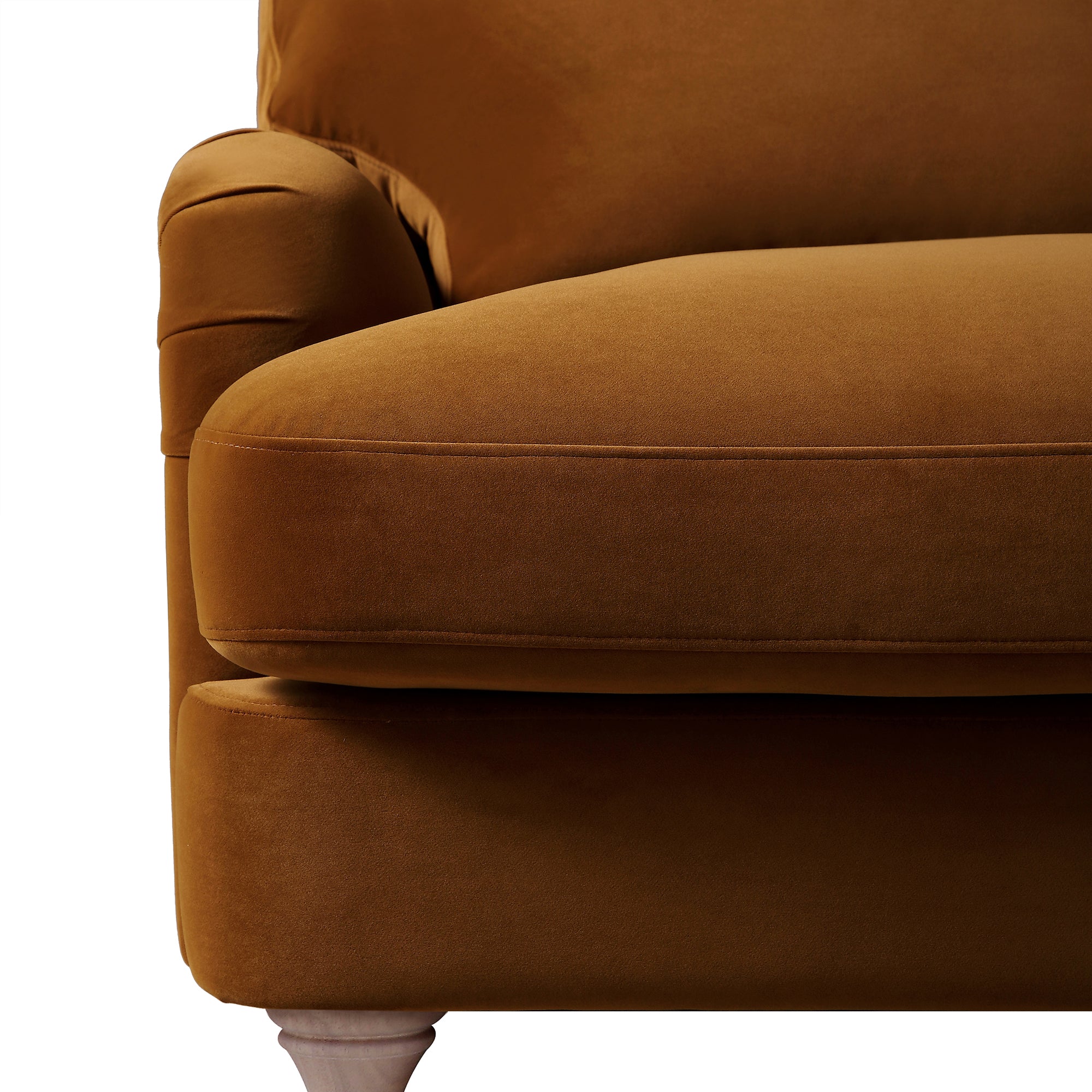 Daphnis Cinnamon Velvet Sofa, 1-Seater